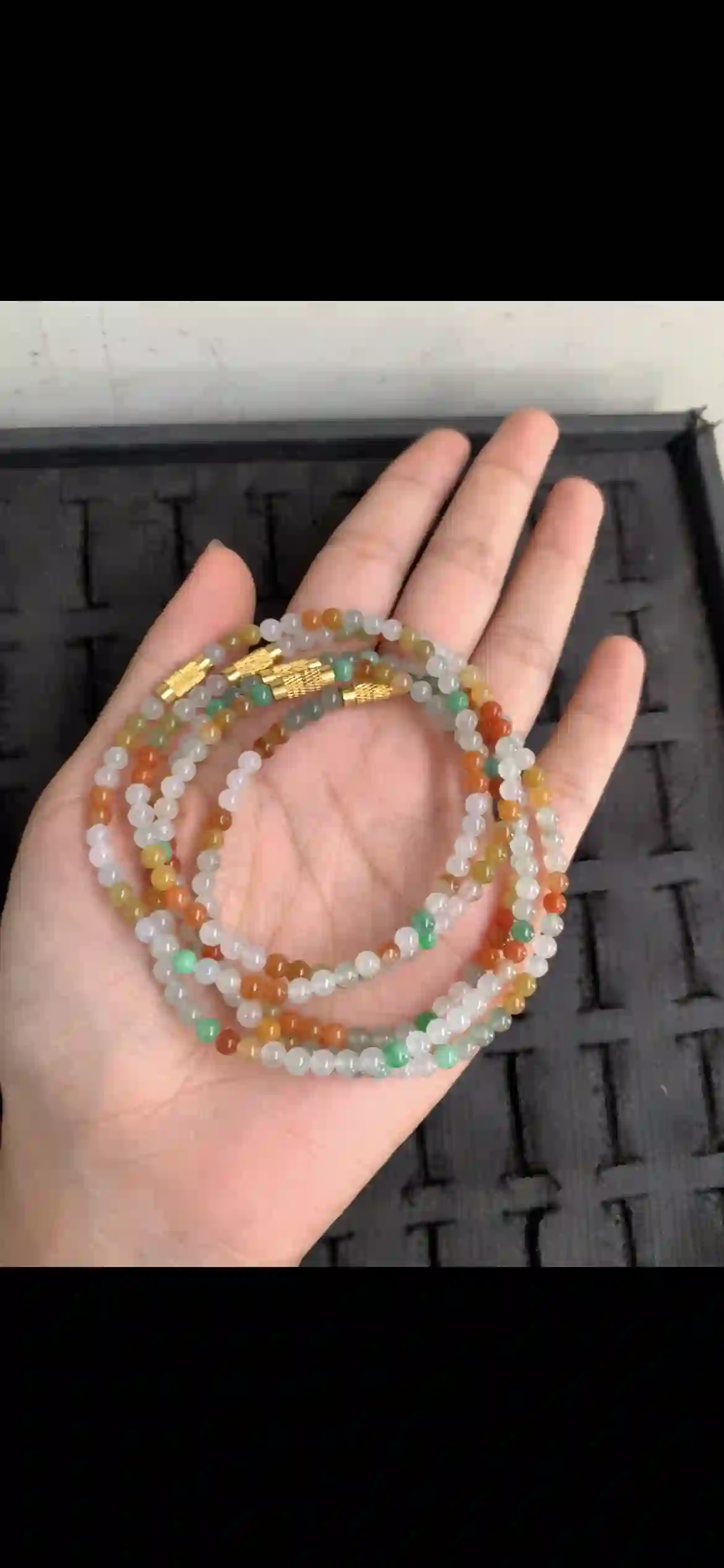 Multicolor Natural Jadeite Beaded Necklace & Bracelet, view 2 | Myanmar Jadeite reference #13290002
