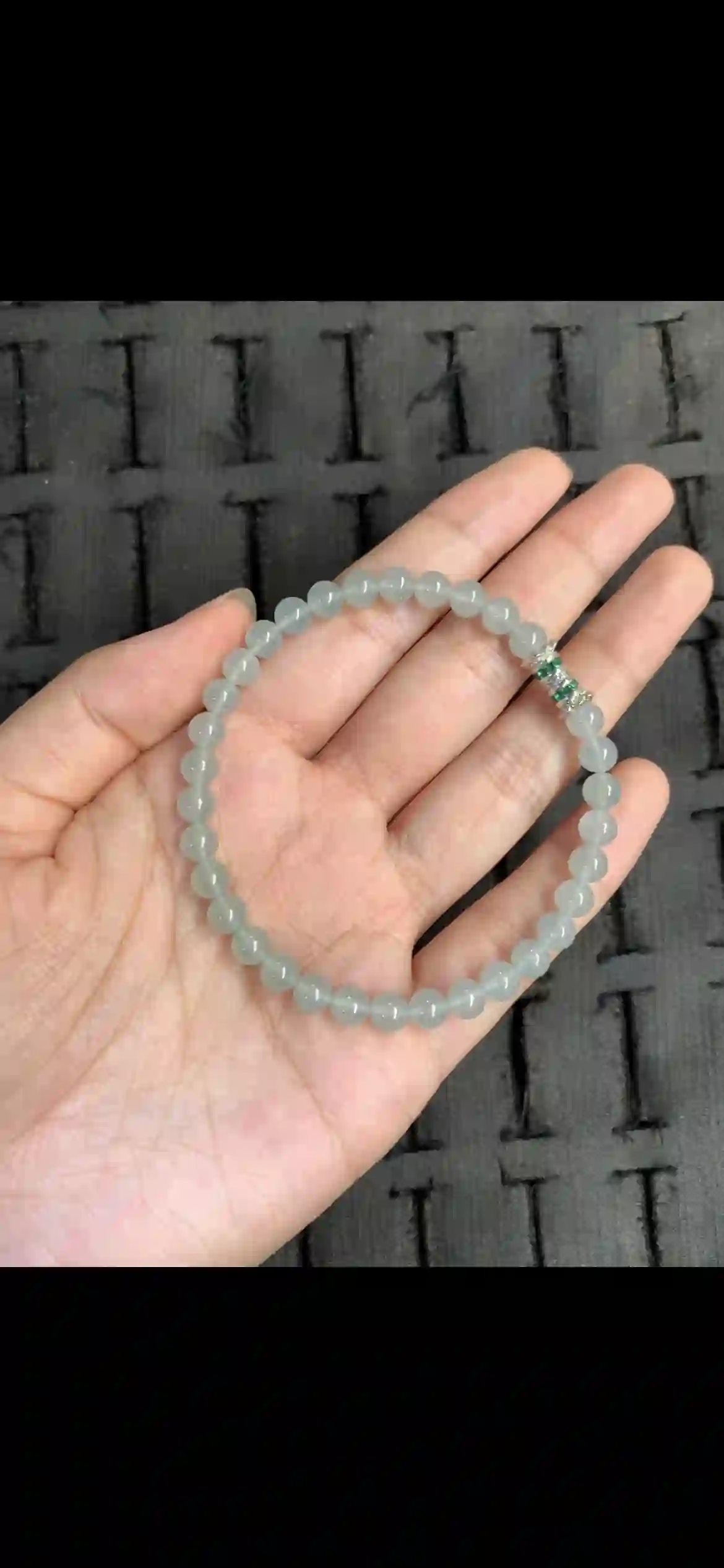 Icy Pale Blue‑Green Jadeite Dainty Single‑Wrap Bracelet | Myanmar Jadeite reference #13110001