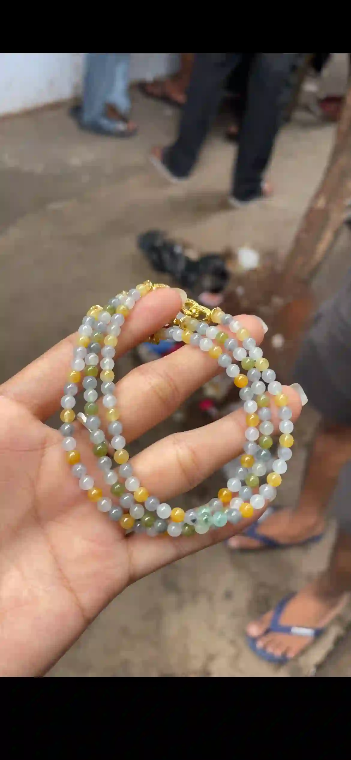 Multicolor Icy Jadeite Multi‑Wrap Beaded Bracelet, view 2 | Myanmar Jadeite reference #12420001