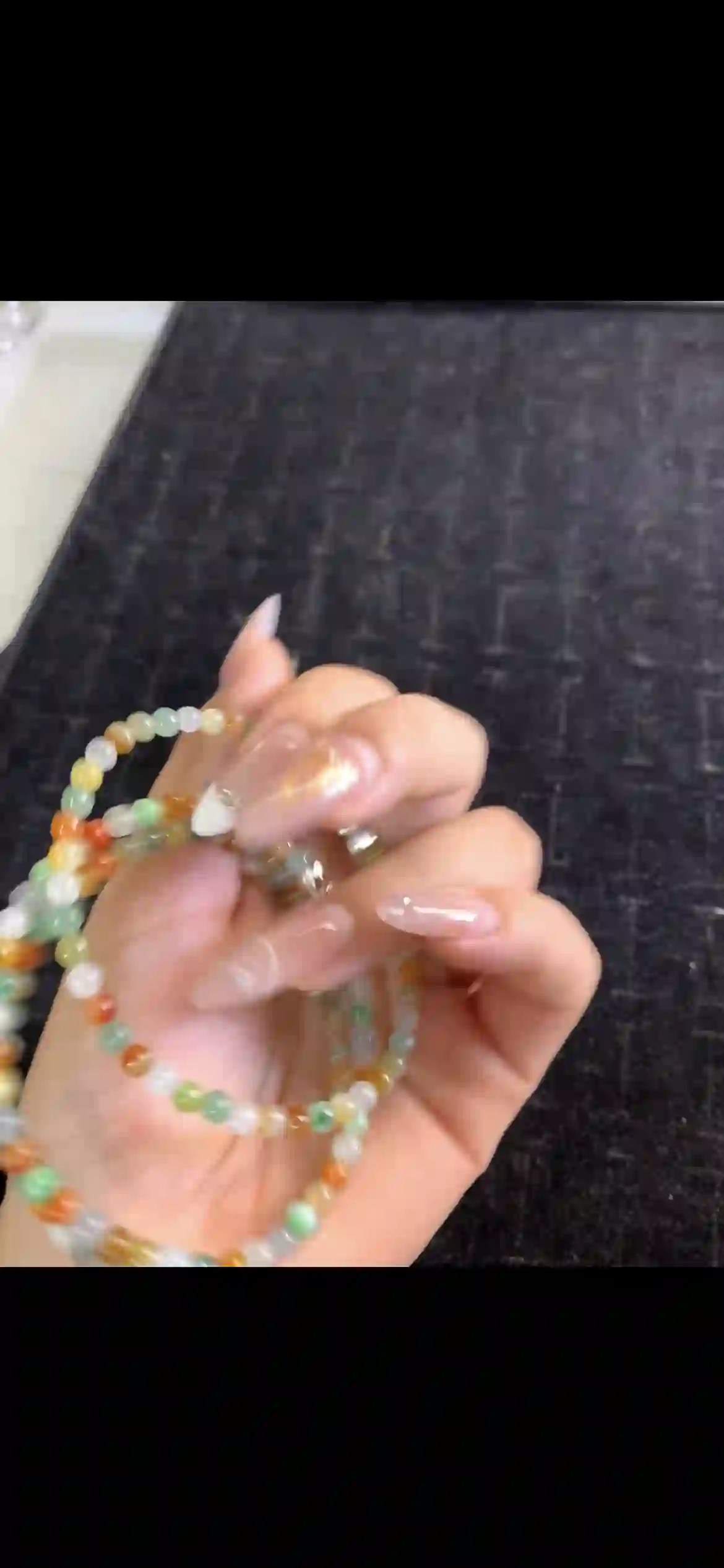 Delicate Multicolored Natural Jadeite Multi‑Wrap Bracelet / Necklace | Myanmar Jadeite reference #26670001