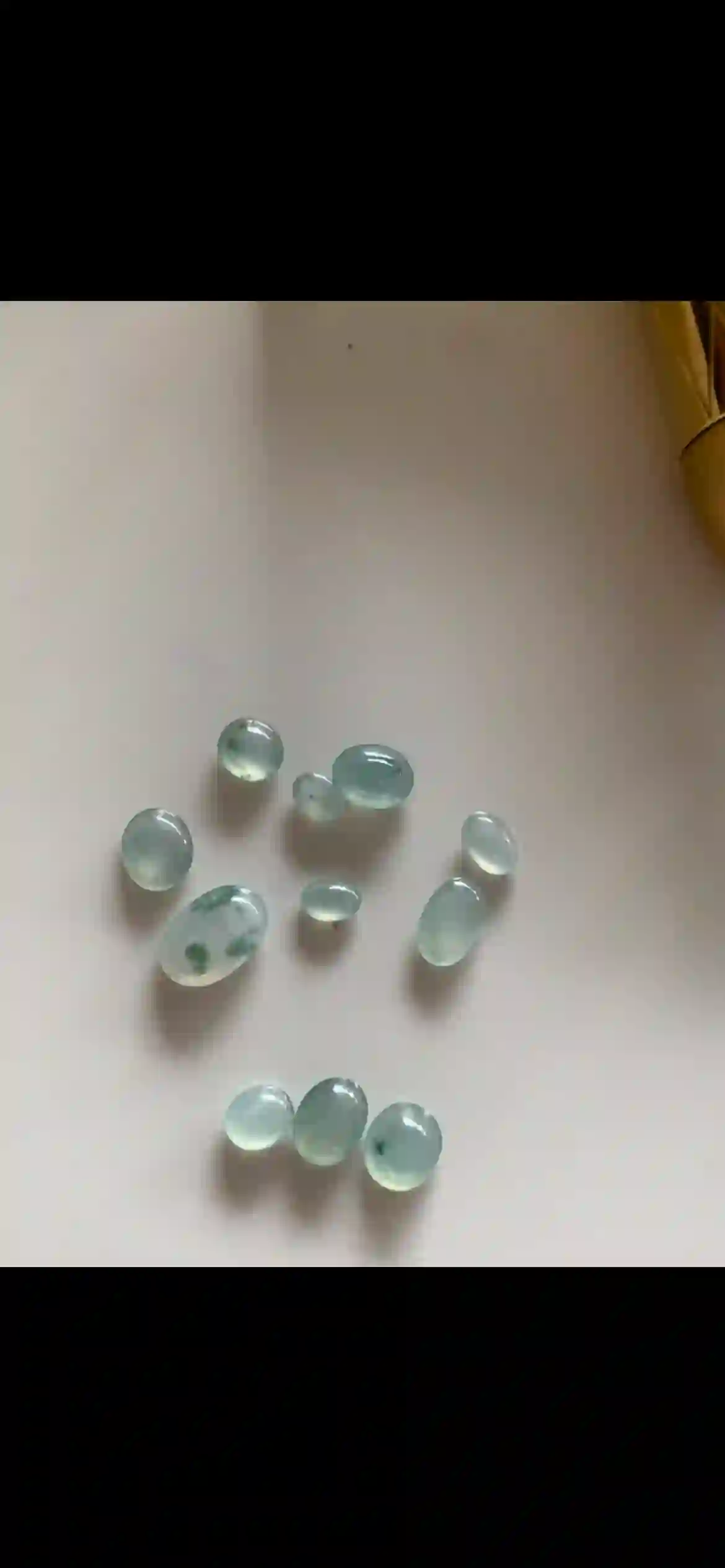  Natural Icy Floating Flower Jadeite Cabochon Loose Gemstone Set | Myanmar Jadeite reference #6840002