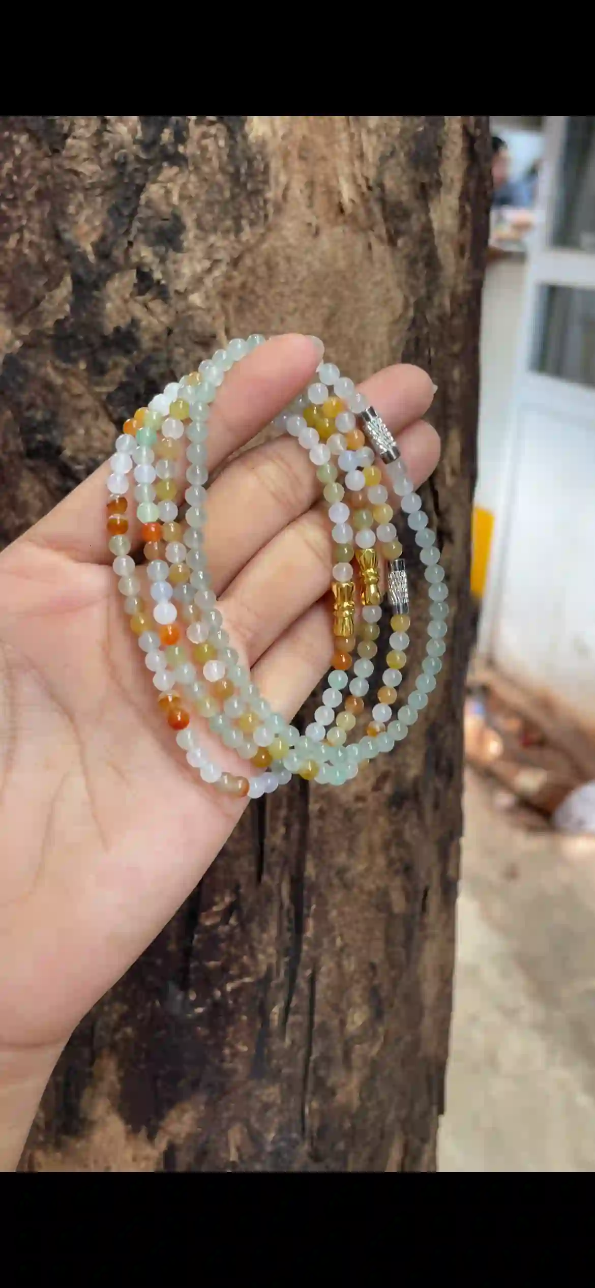  Multicolor Icy Jadeite Multi‑Loop Convertible Strand, view 2 | Myanmar Jadeite reference #9420001