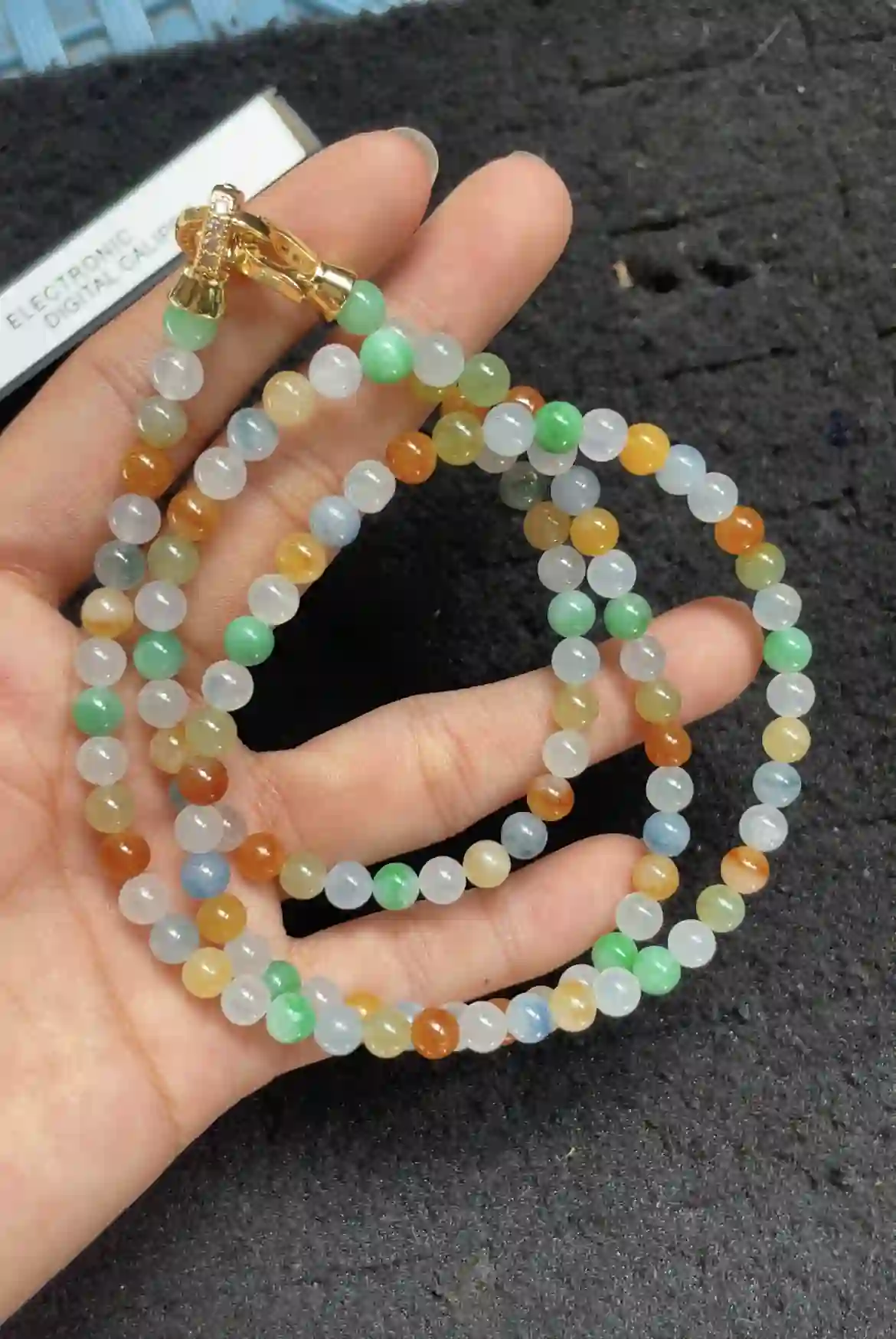 Vibrant Multicolor Jade Bead Necklace | Myanmar Jadeite reference #2640010