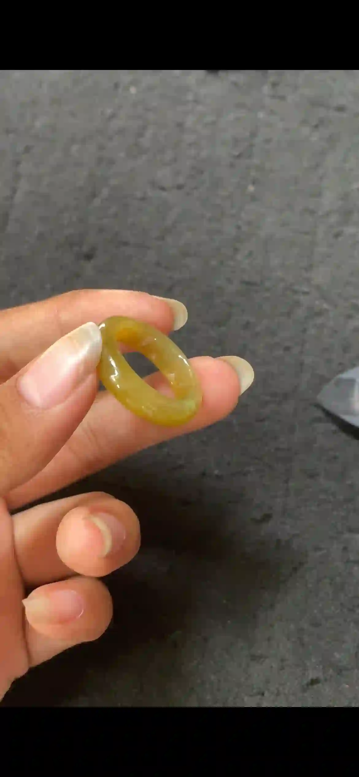  Natural Icy Honey Yellow Jadeite Band Ring, view 2 | Myanmar Jadeite reference #6840003