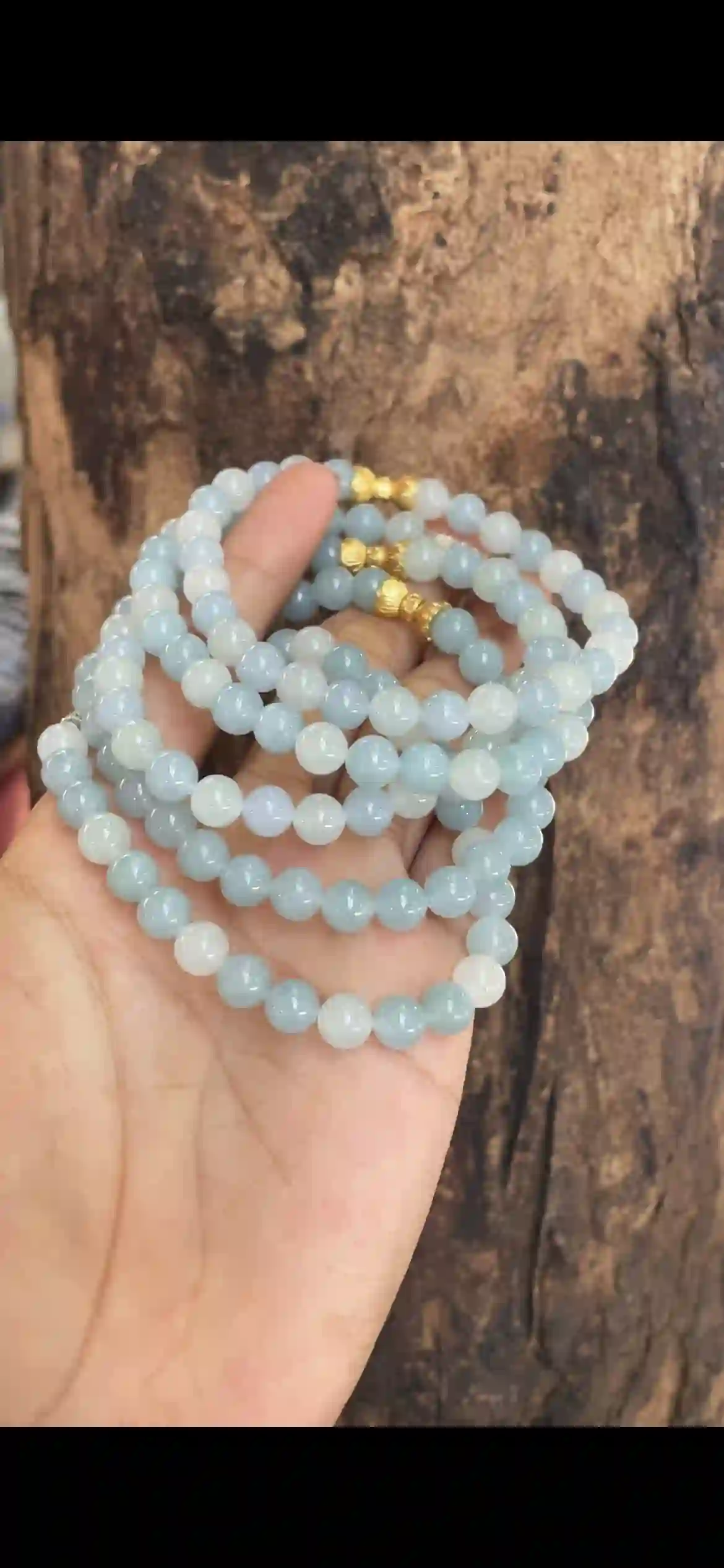  Icy Pale Celadon Gradient Jadeite Multi‑Loop Convertible Strand, view 2 | Myanmar Jadeite reference #10020001