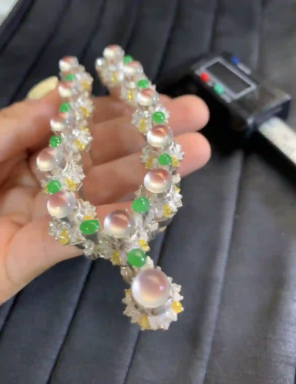 Icy Jade & Multi-Stone Luxury Bracelet, view 2 | Myanmar Jadeite reference #2670007