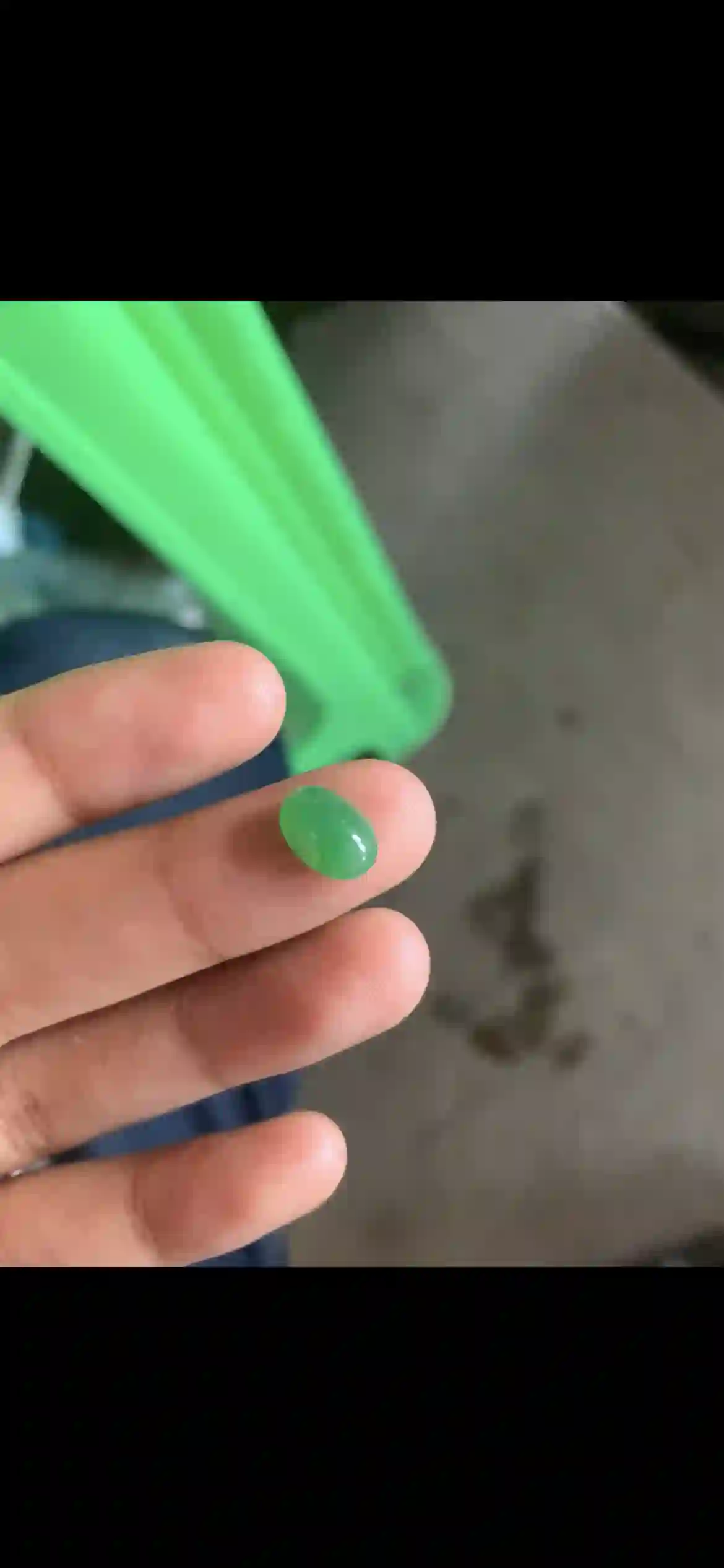 Polished Oval Vivid Green Jade Cabochon Gemstone | Myanmar Jadeite reference #22320001