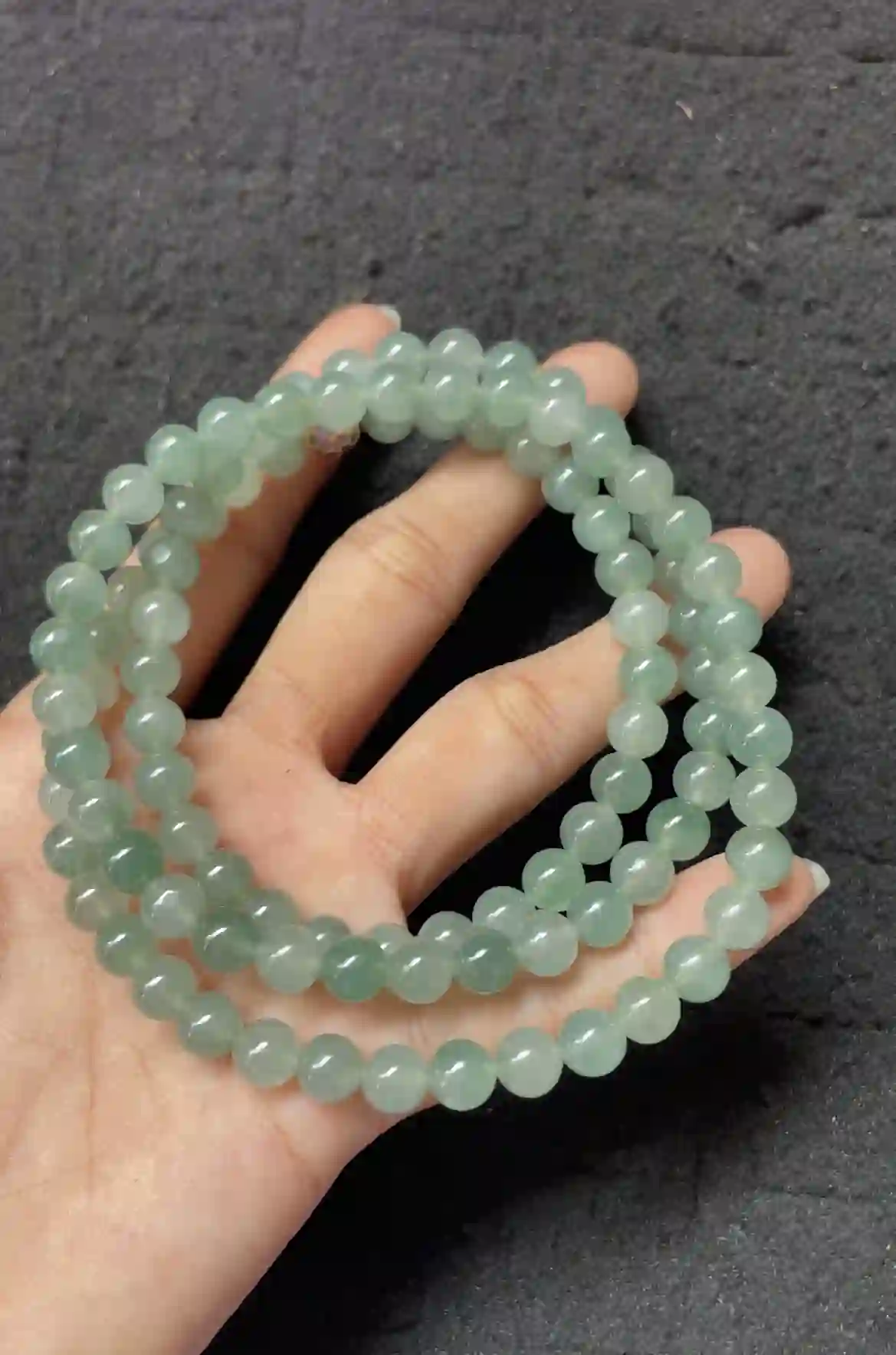 Serene Green Jade Bead Necklace | Myanmar Jadeite reference #2640006