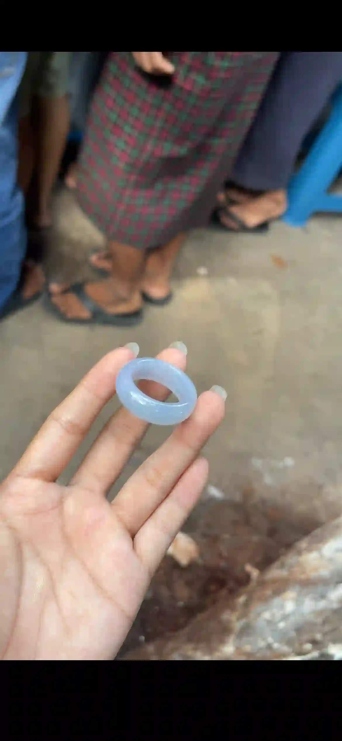Icy Lavender Blue Jade Band Ring — High Translucency & Smooth Polished Finish | Myanmar Jadeite reference #34830001
