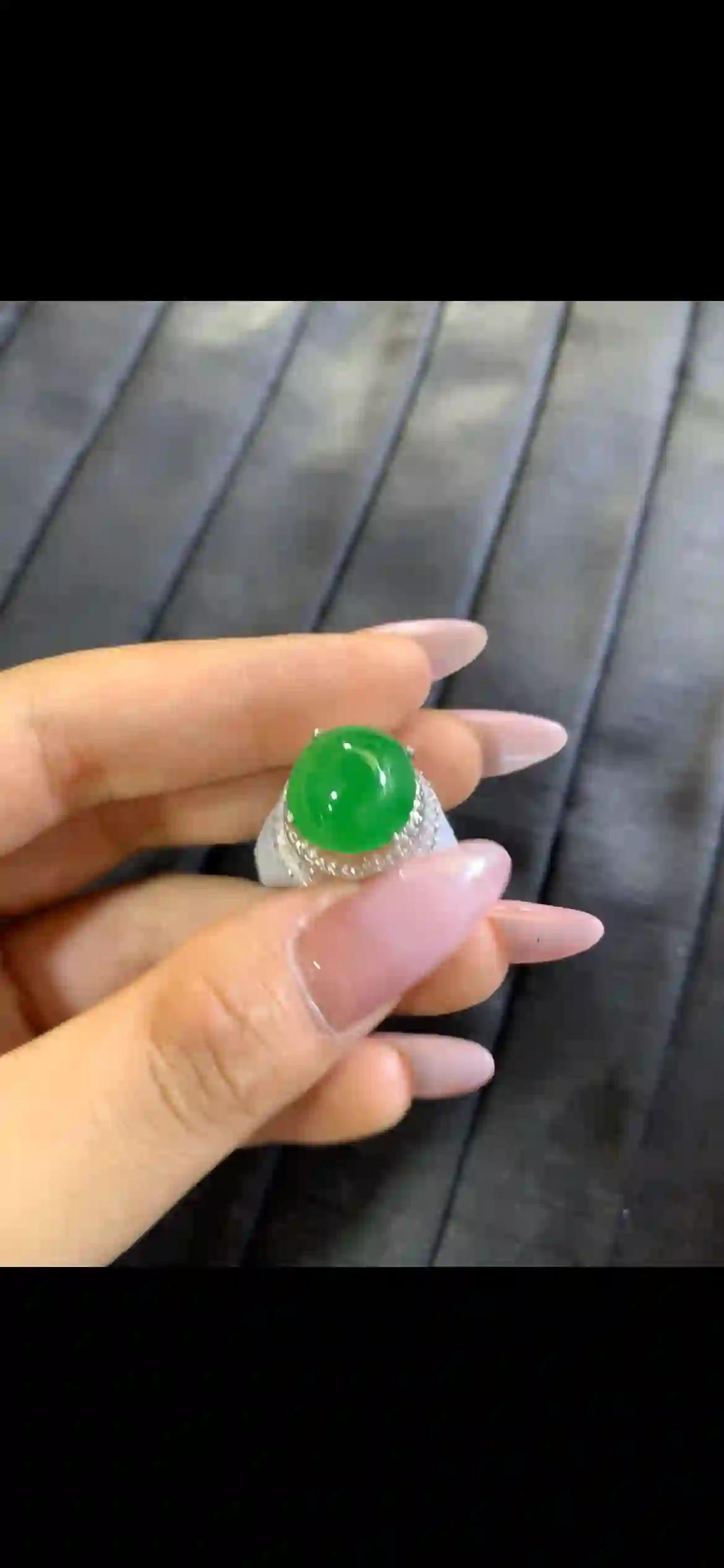   Vibrant Imperial Green Jadeite Oval Cabochon | Myanmar Jadeite reference #7560001