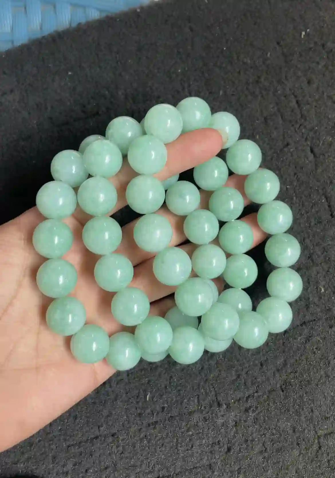 Pale Green Translucent Jadeite Bead Strands, view 2 | Myanmar Jadeite reference #3060001