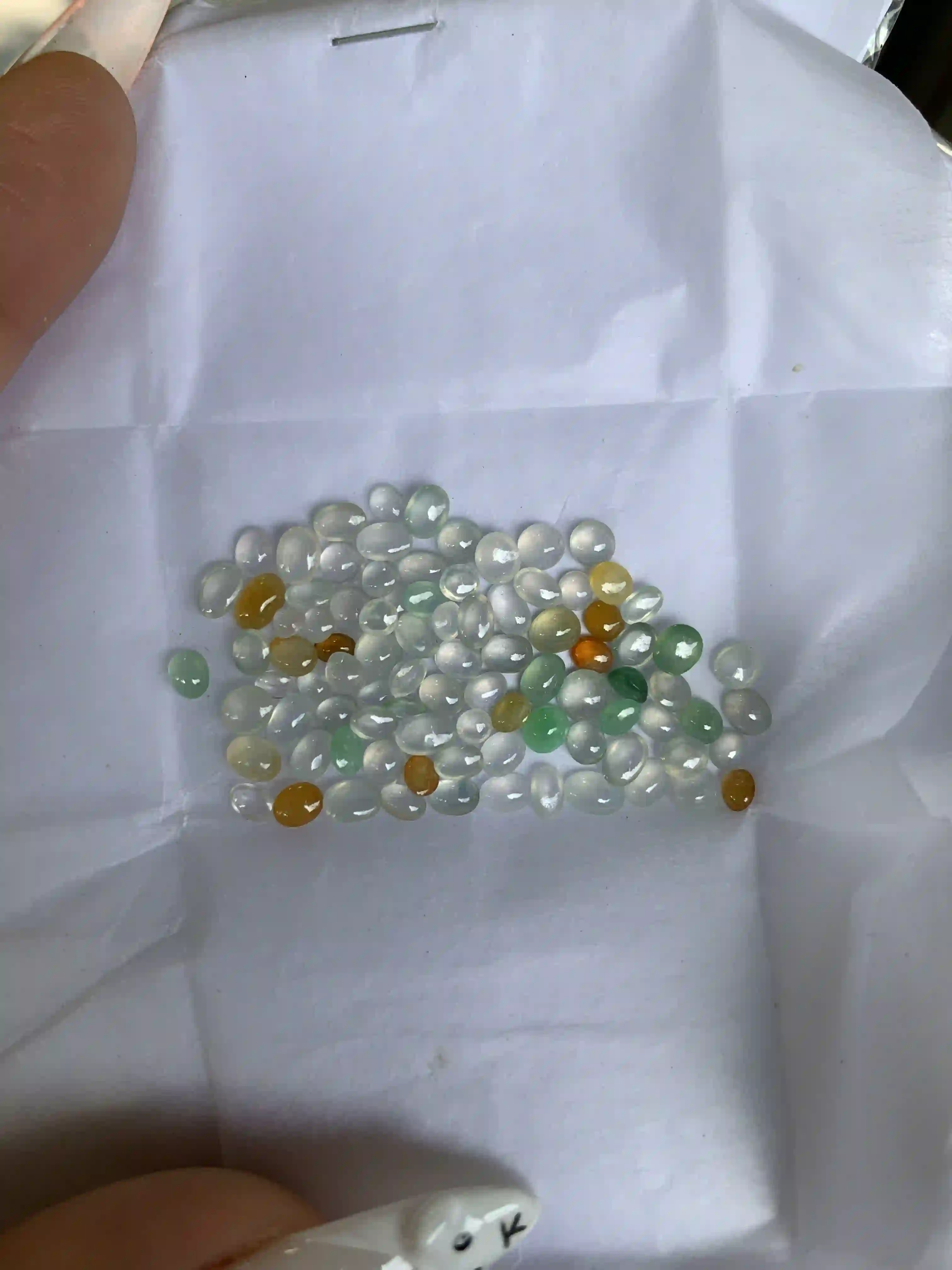 Mixed Color Small Jadeite Cabochons Lot, view 2 | Myanmar Jadeite reference #840003