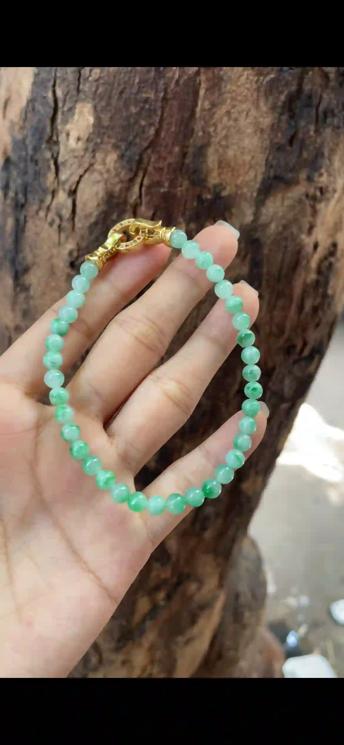 Icy Pale Green Floating Flower Jadeite Dainty Bracelet, view 2 | Myanmar Jadeite reference #10170003