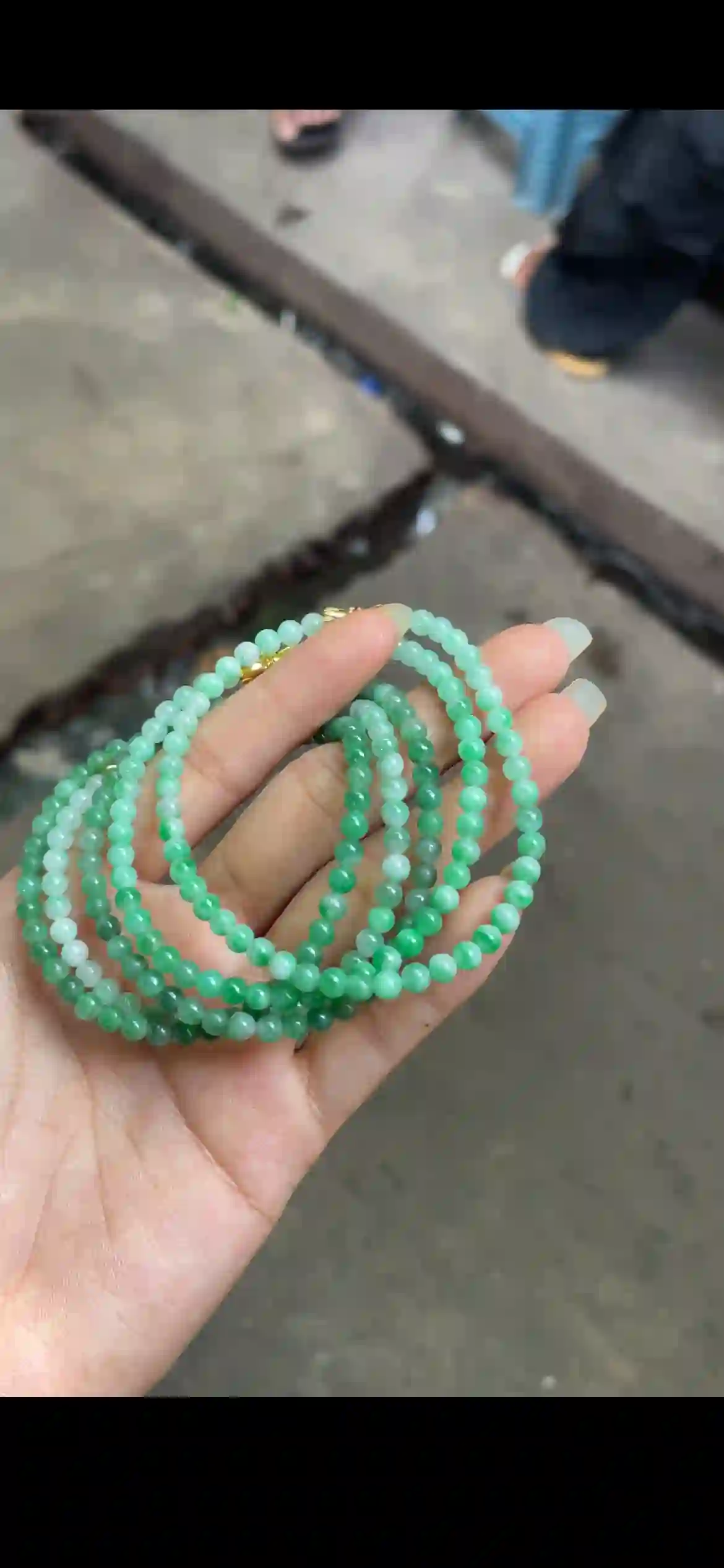 Gradient Fresh Green Jadeite Bead Multi-Strand Jewelry, view 2 | Myanmar Jadeite reference #16080001
