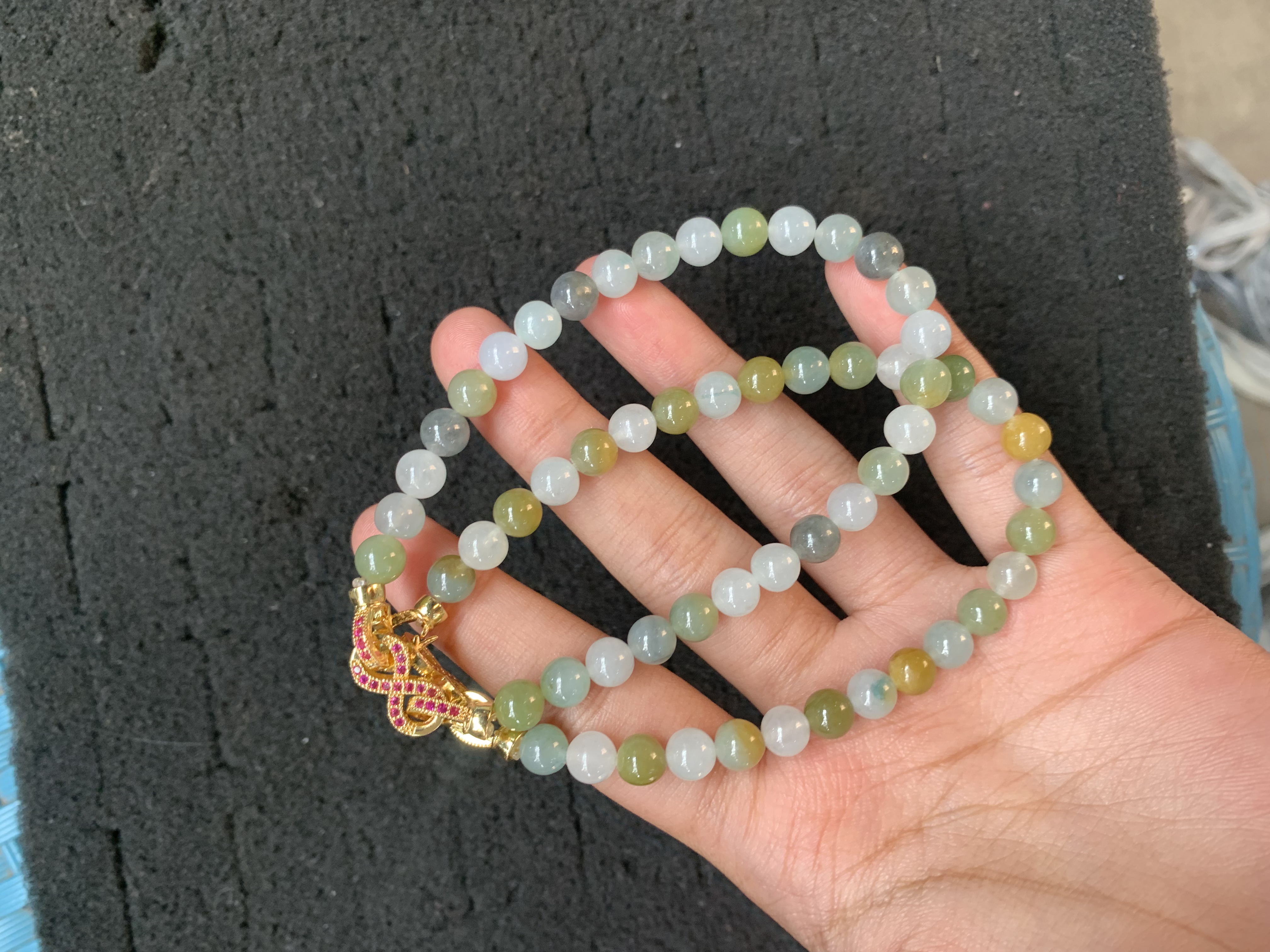 Natural Multicolor Tiny Jade Bead Necklace - Burmese Jadeite Type A from Hpakant, Myanmar | Myanmar Jadeite