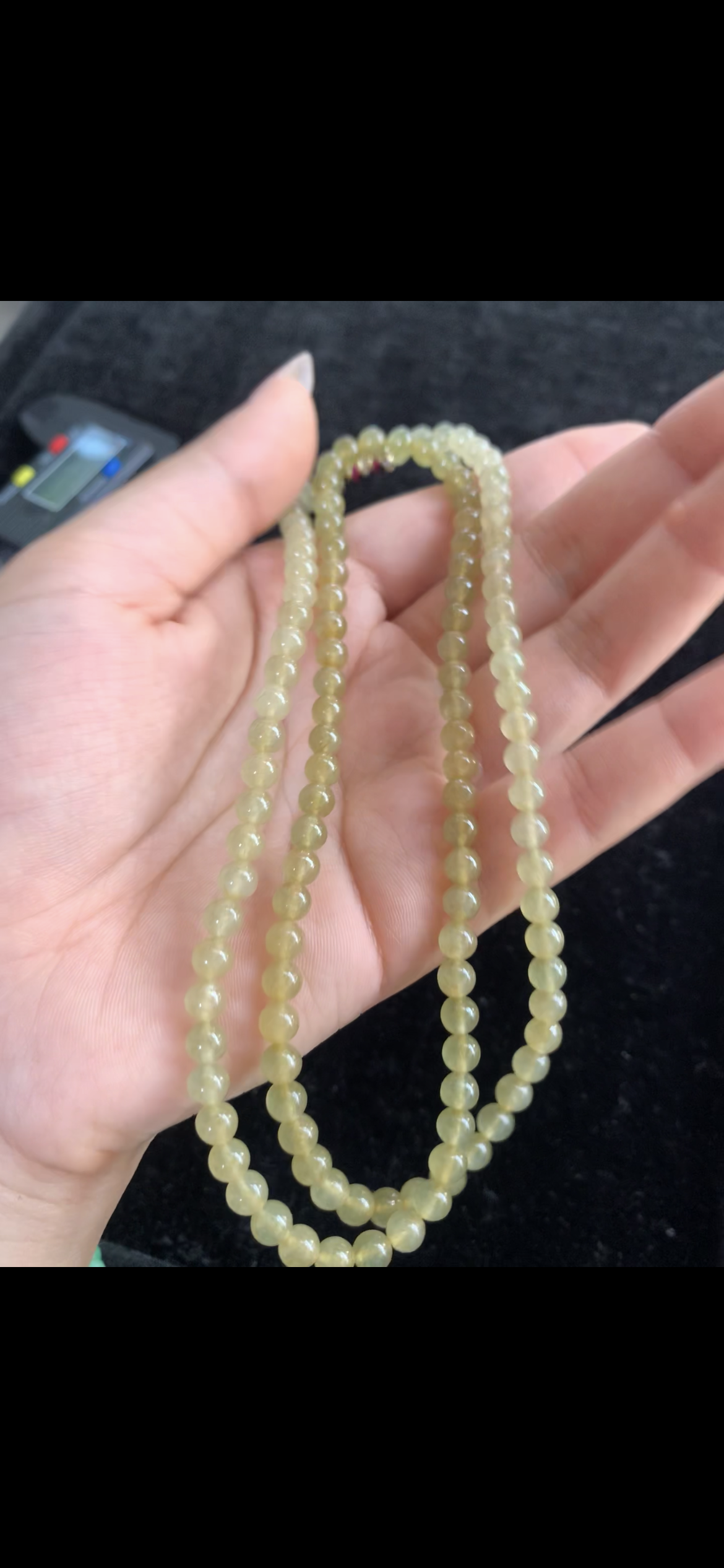 Warm Honey Yellow Jade Beaded Necklace — Fine Round Gemstone Strand