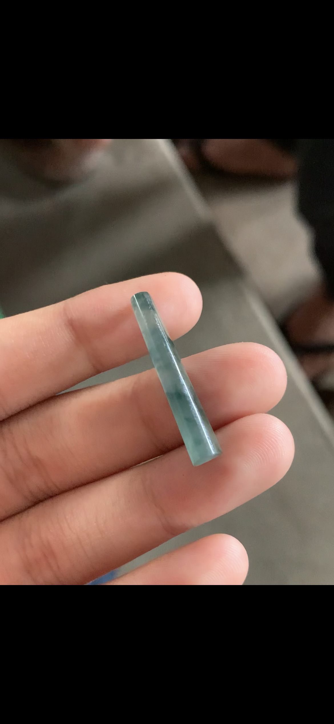 Icy Green Jadeite Long Bar / Tube Loose Gemstone