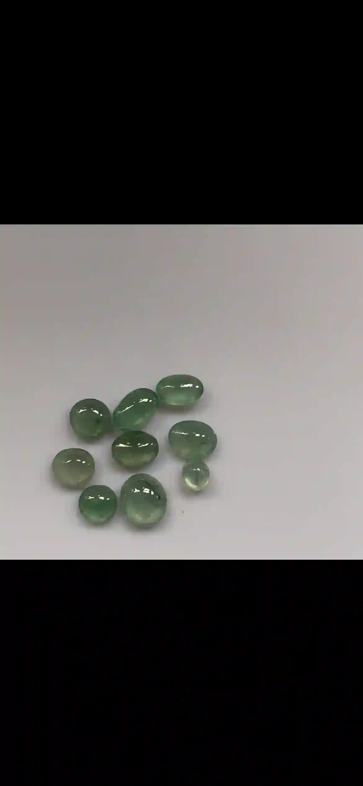 Collection of Translucent Green Jade Oval & Round Cabochons, view 2 | Myanmar Jadeite reference #25380001
