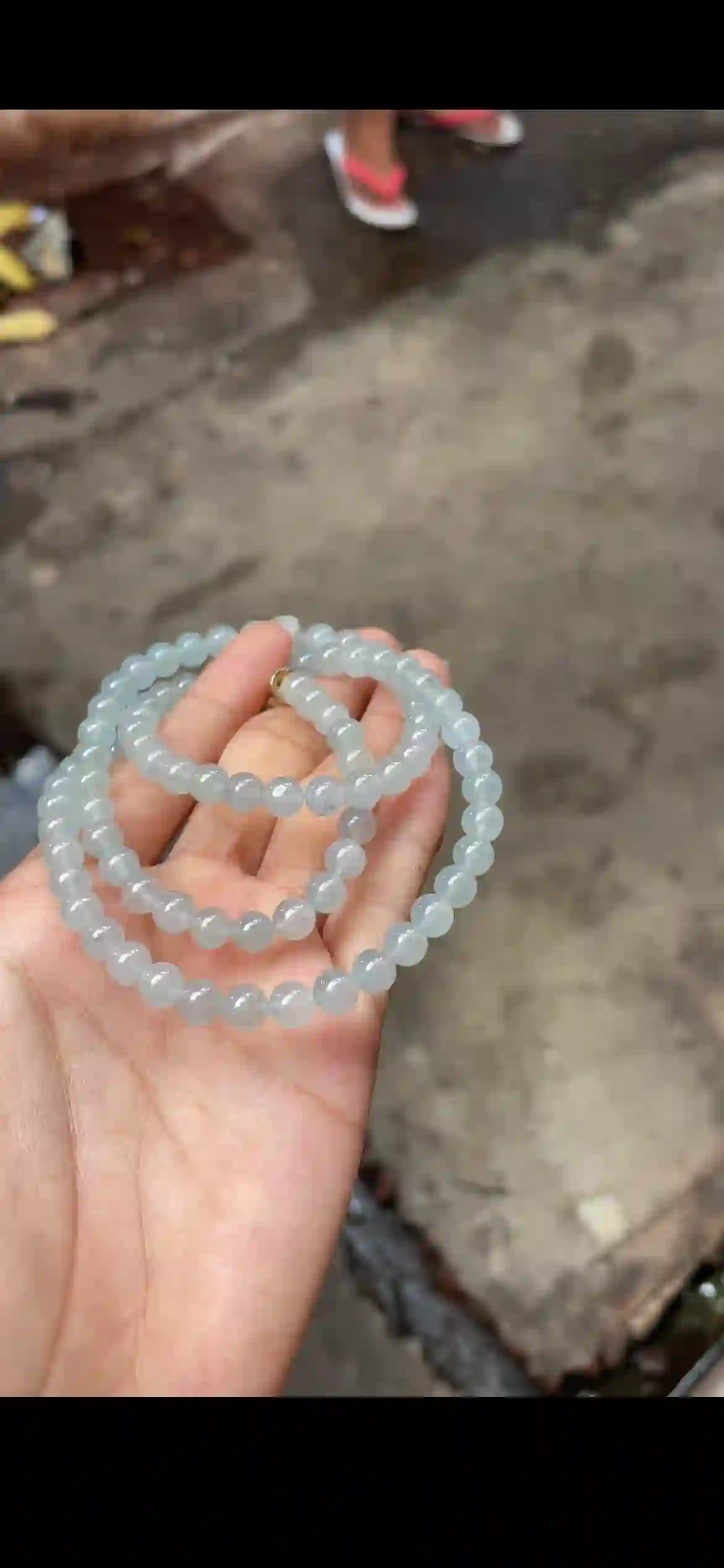 High-Clarity Icy Pale Celadon Jadeite Bead Necklace, view 2 | Myanmar Jadeite reference #16830001