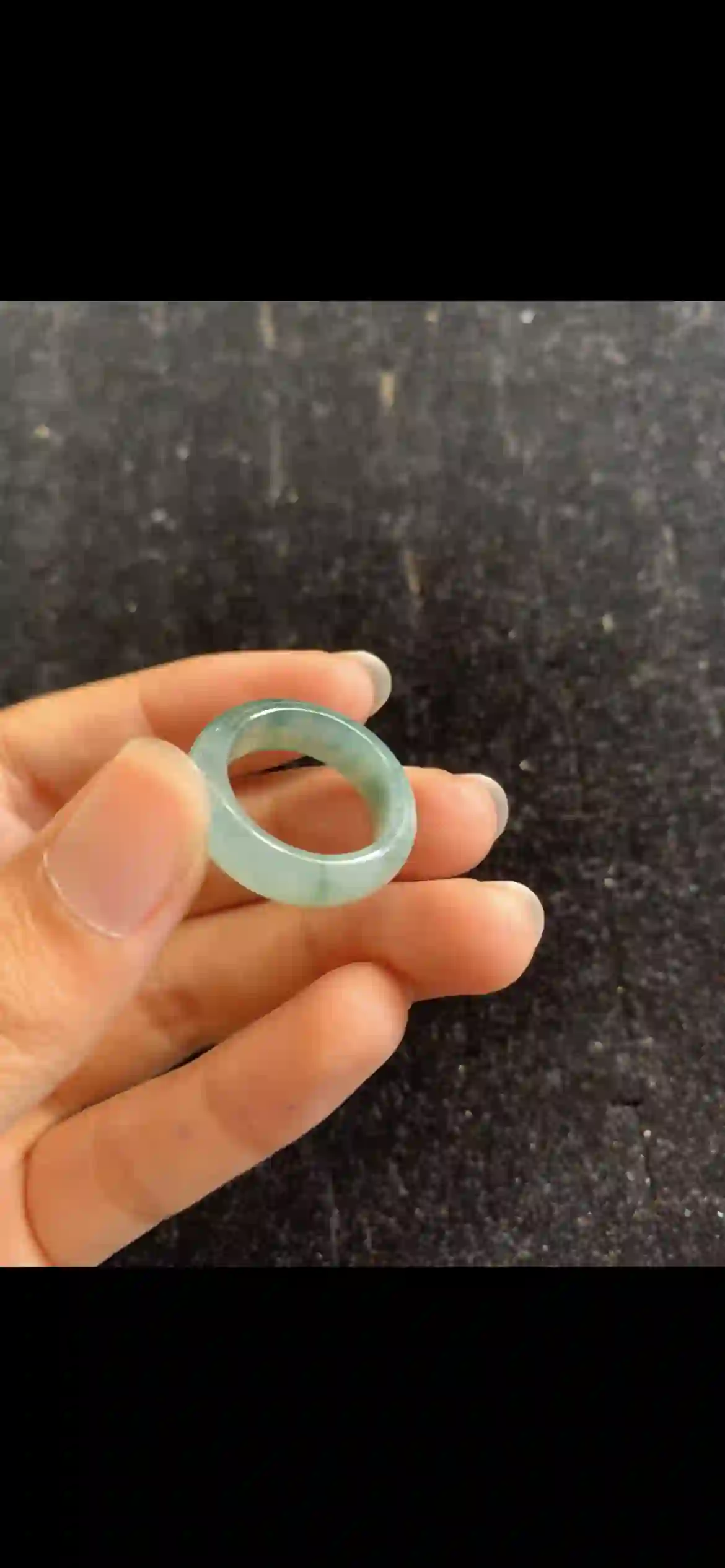 Icy Floating Flower Green Jadeite Band Ring | Myanmar Jadeite reference #23760001