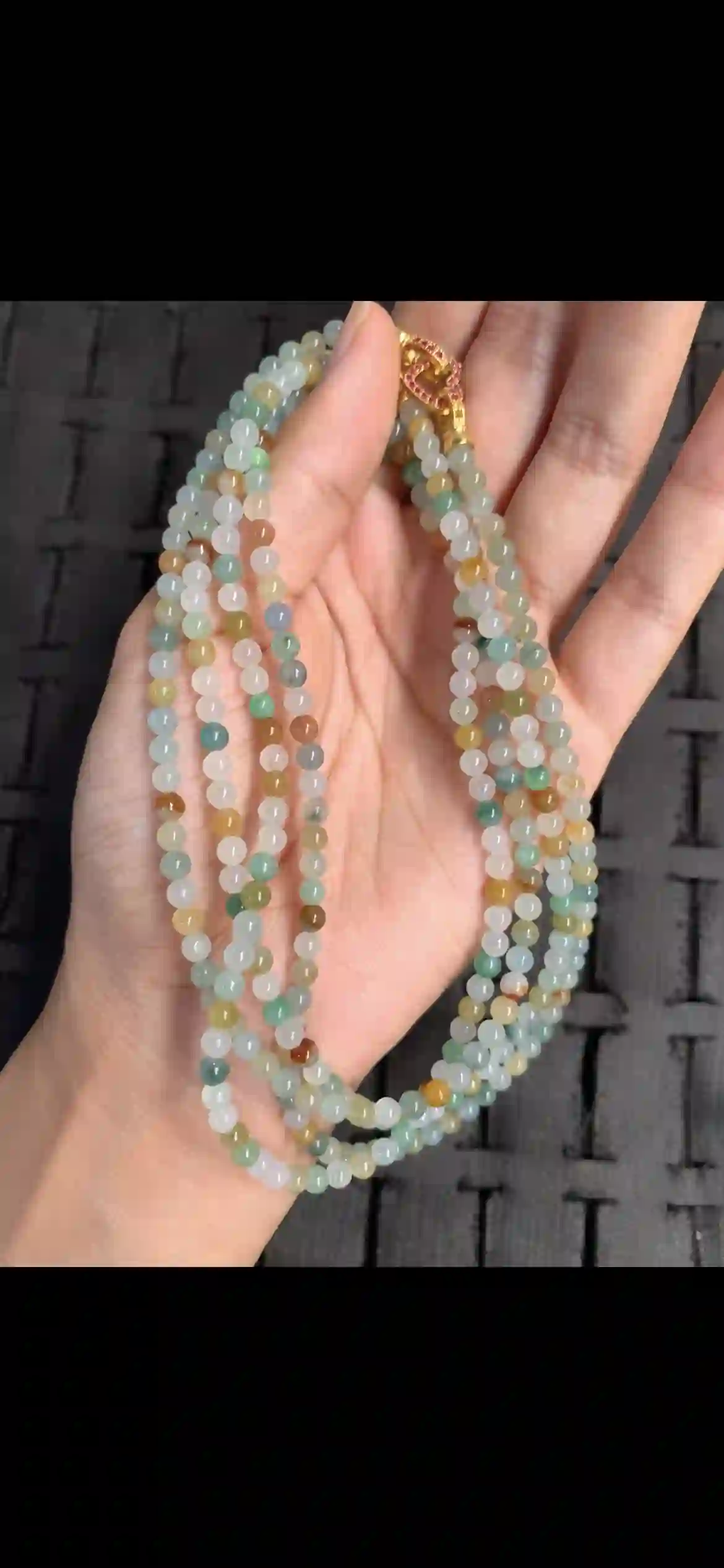  Multicolor Icy Jadeite Multi-Wrap Beaded Necklace & Bracel | Myanmar Jadeite reference #13590001