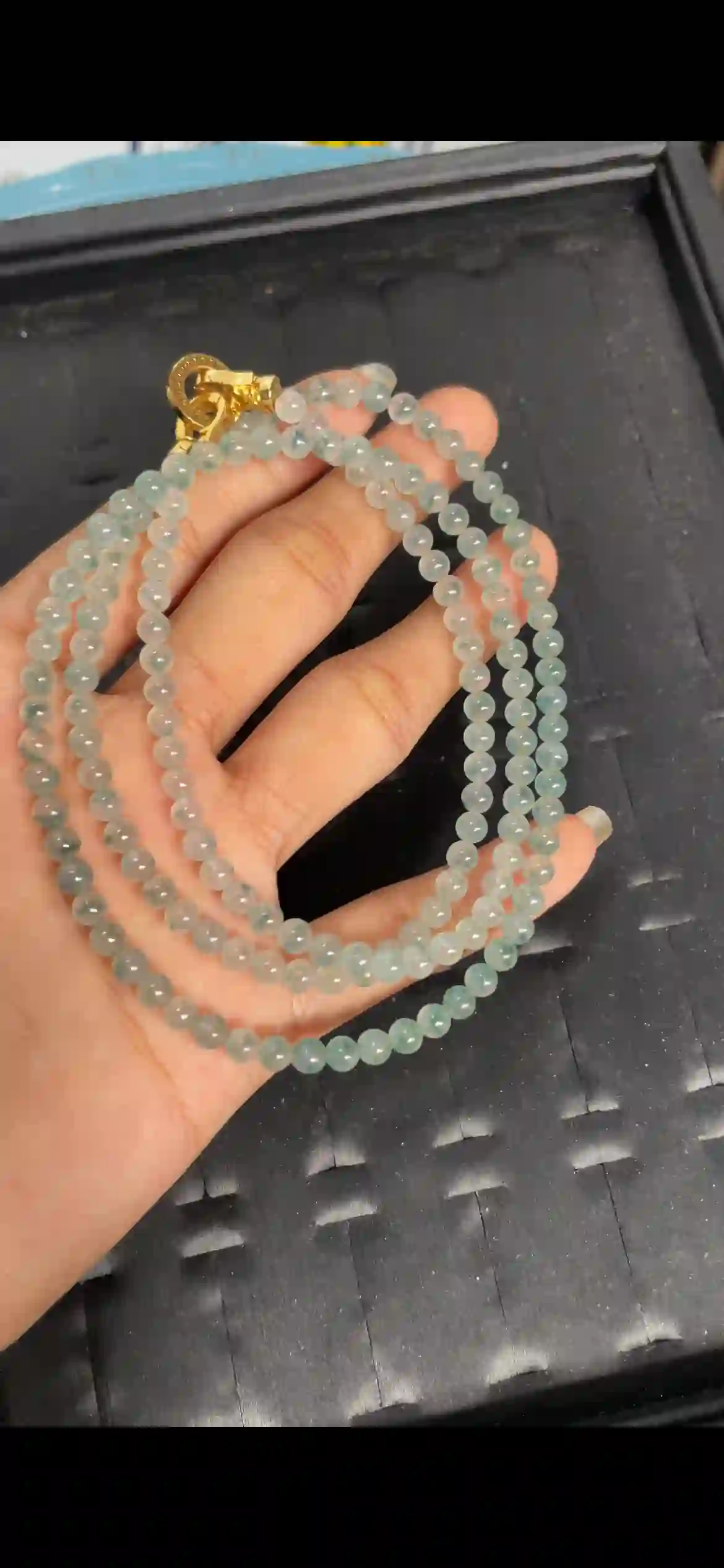   Icy Floating Green Jadeite Bead Multi-Wrap Bracelet & Necklaceda, view 2 | Myanmar Jadeite reference #7950001