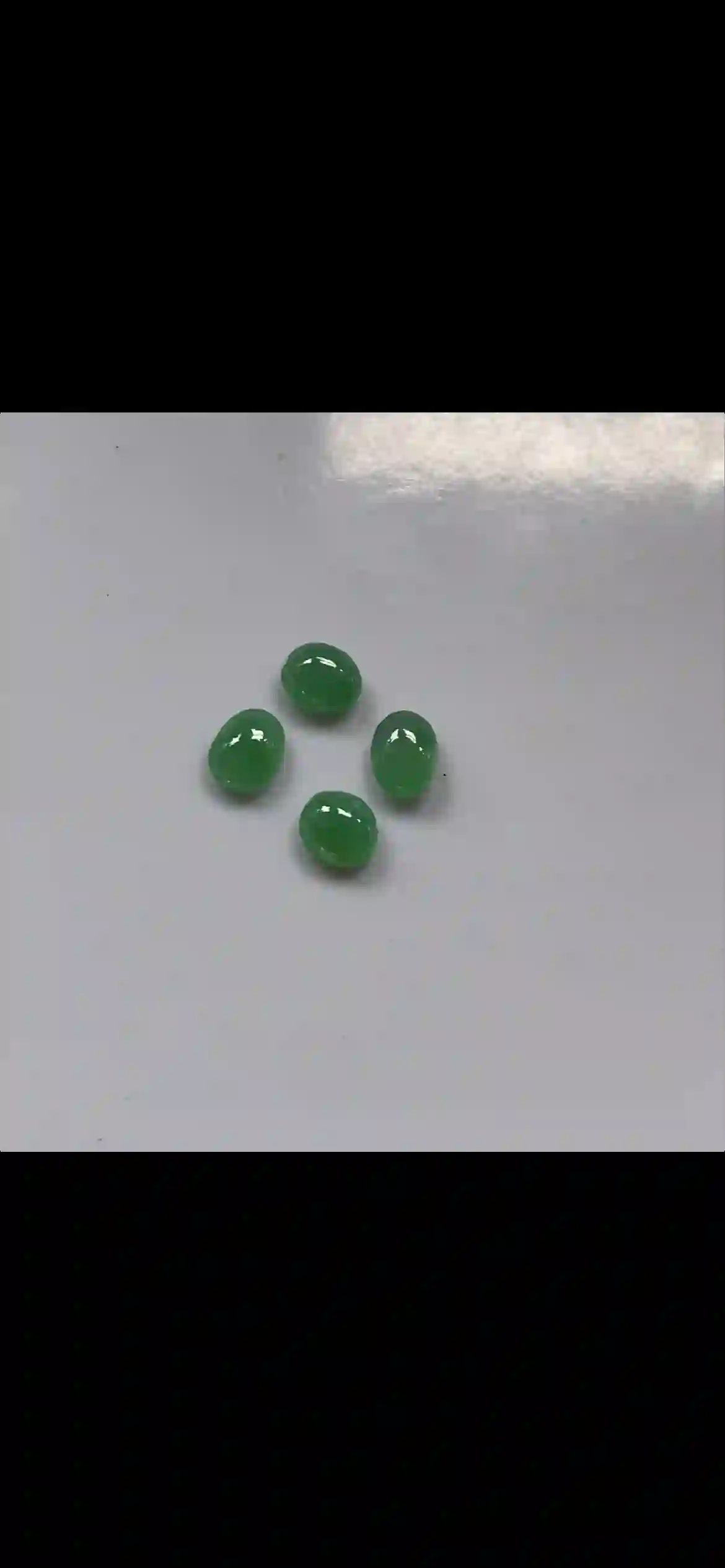 4-Piece Fine Vivid Green Jadeite Oval Cabochon Set, view 2 | Myanmar Jadeite reference #23610001
