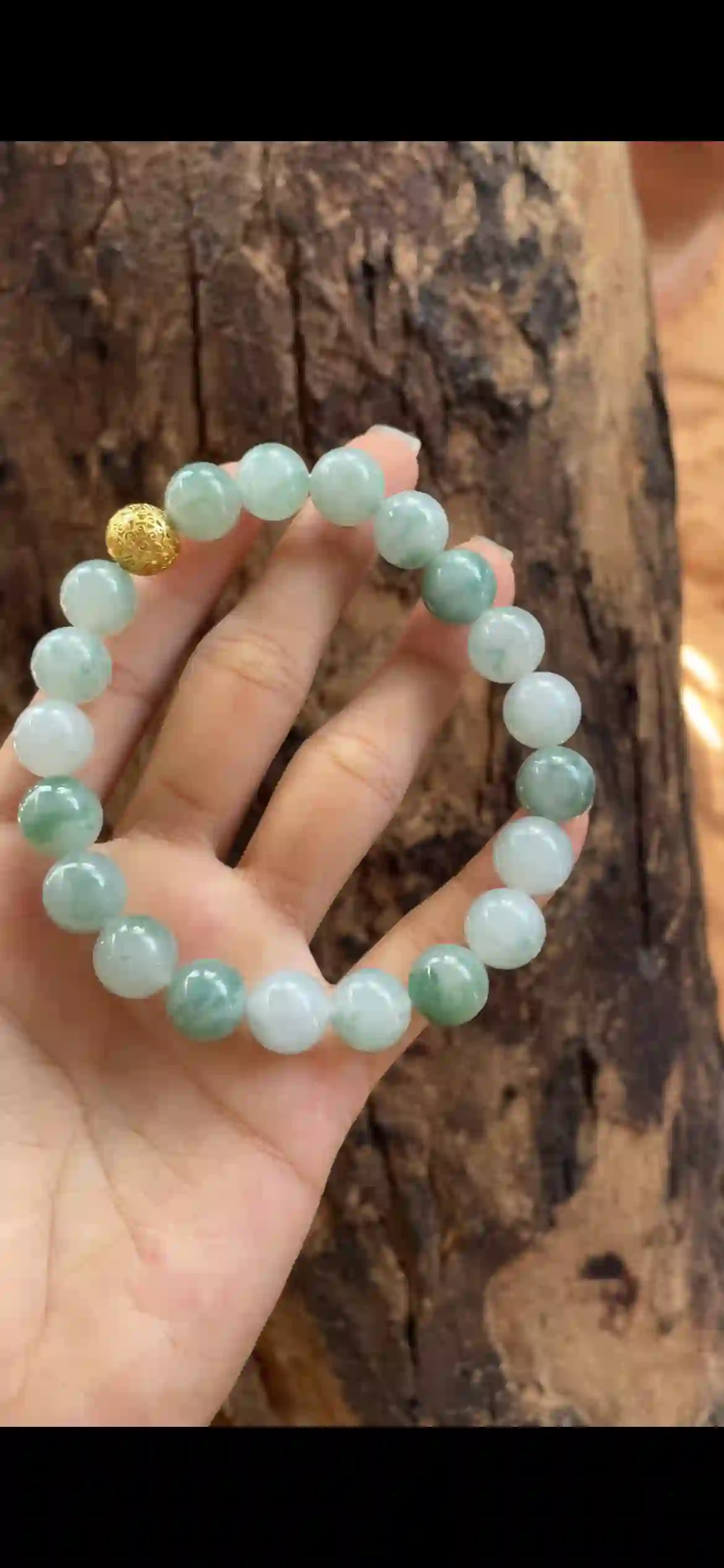 Tri‑Color Icy White‑Green‑Honey Jadeite Multi‑Loop Strand | Myanmar Jadeite reference #10050001