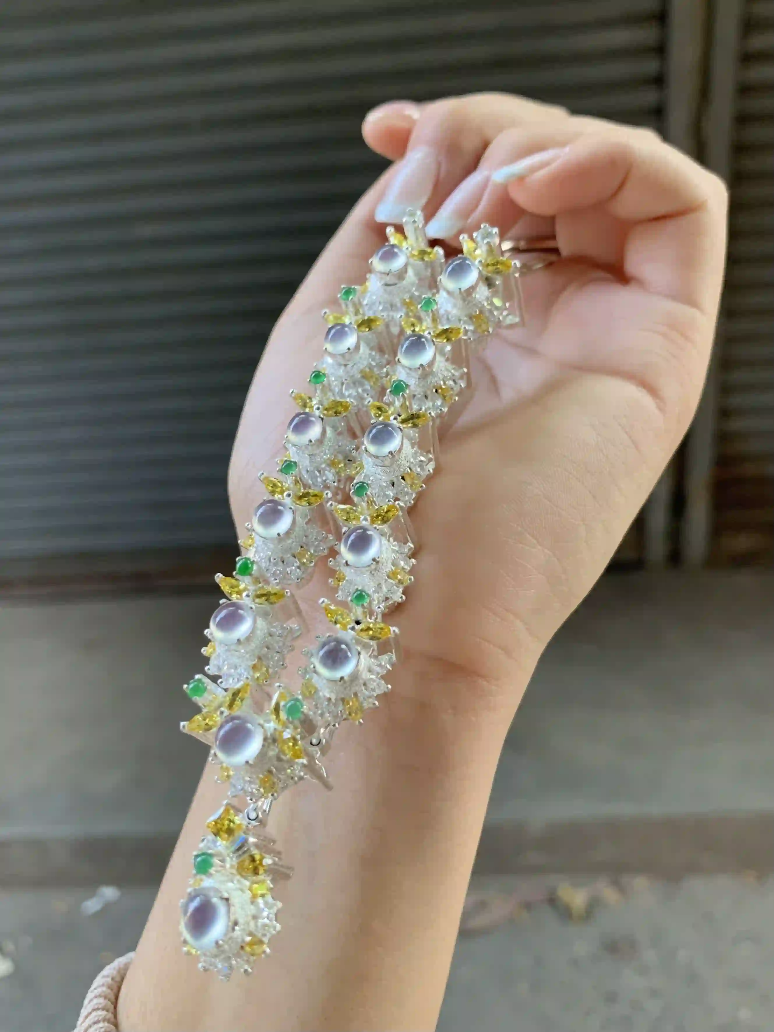 Exquisite Multi-Stone Statement Bracelet | Myanmar Jadeite reference #360001