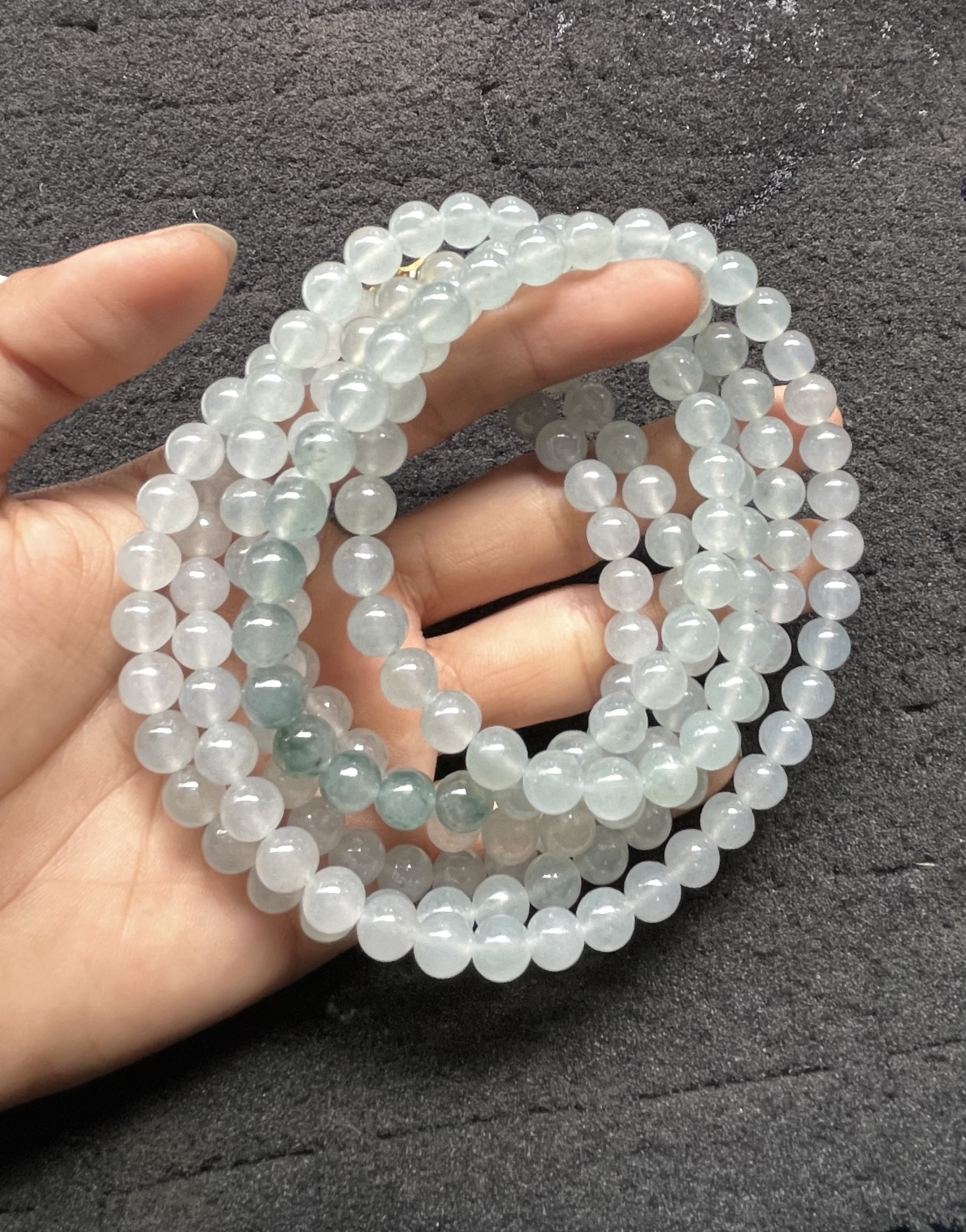 Translucent Light Green Jade Multi-strand Necklace/Bracelet