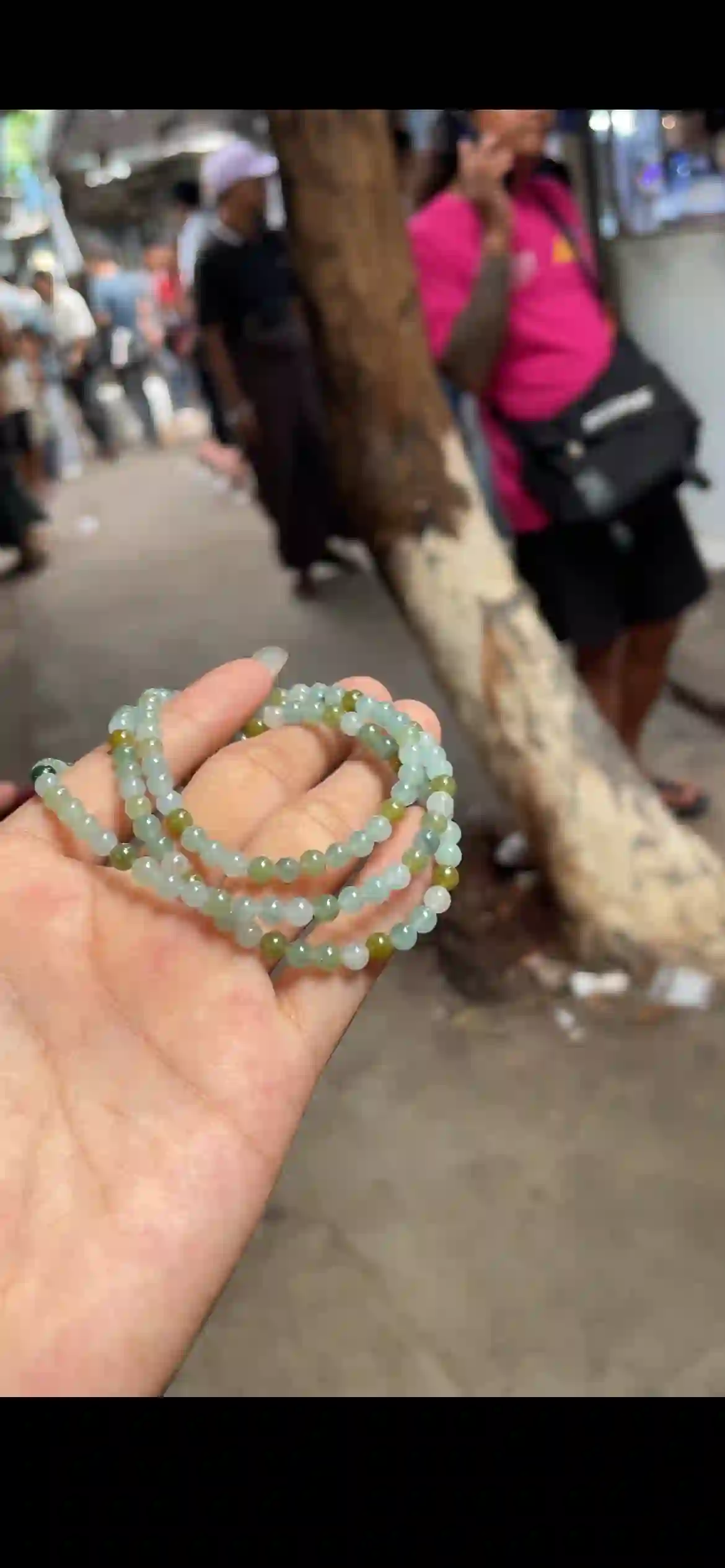 Natural Mixed‑Tone Green & Yellowish Jadeite Fine Bead Strand | Myanmar Jadeite reference #26790001