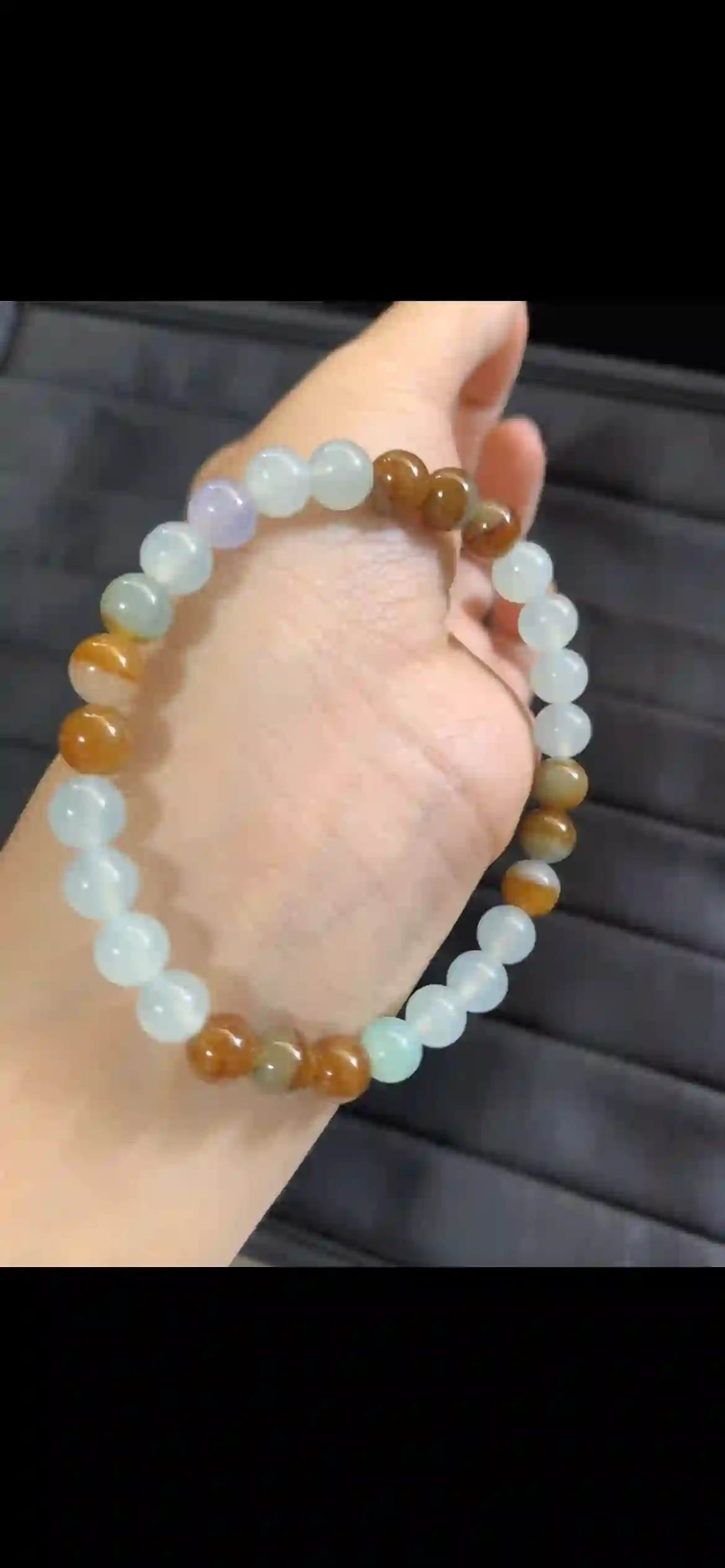 Natural Multi-Color Jadeite Bead Bracelet, view 2 | Myanmar Jadeite reference #6990005