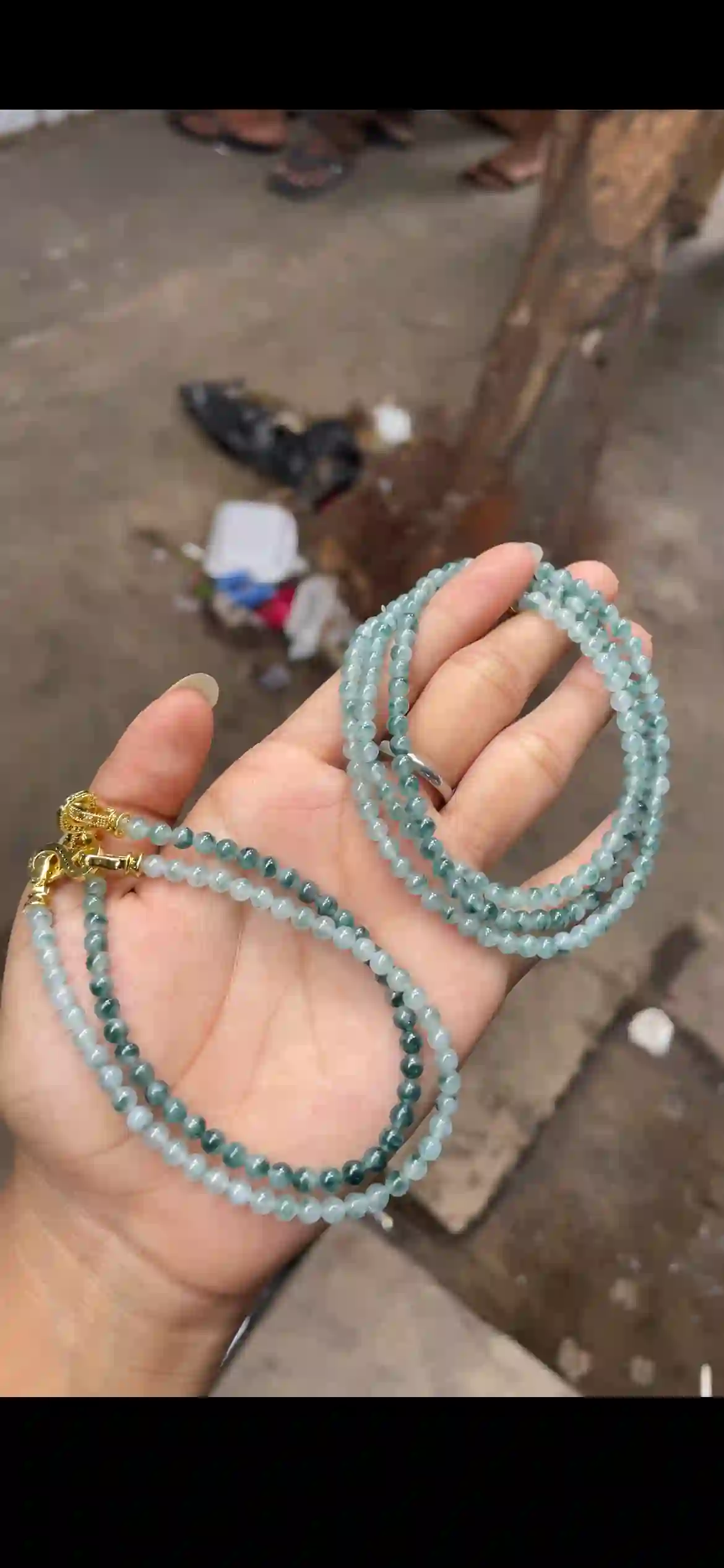 Icy Floating Flower Jadeite Multi‑Wrap Beaded Bracelet, view 2 | Myanmar Jadeite reference #12450001