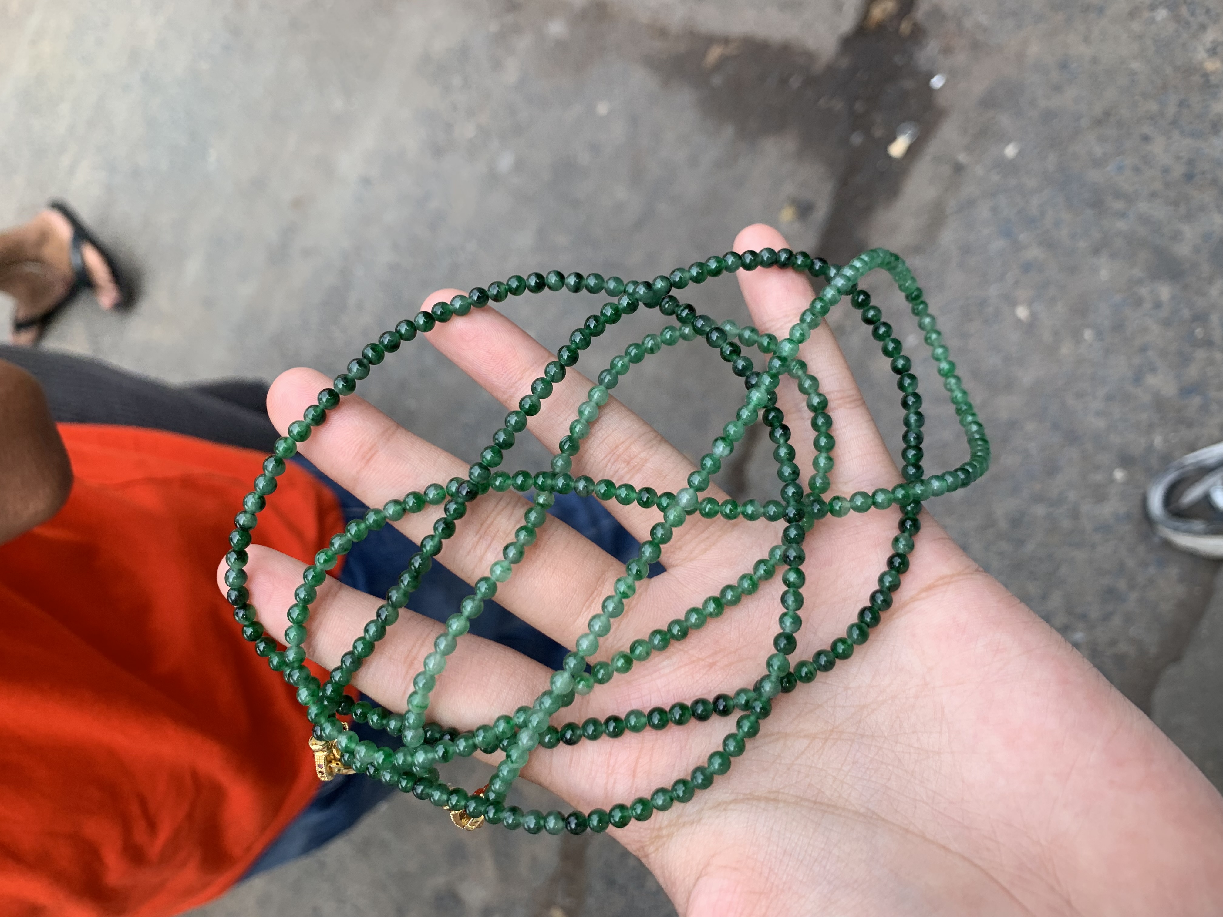 Natural Deep Green Jade Bead Necklace - Burmese Jadeite Type A from Hpakant, Myanmar | Myanmar Jadeite