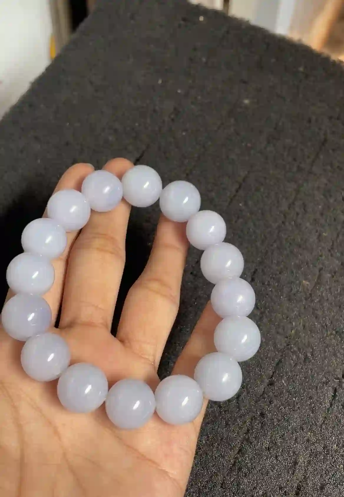 Natural Lavender Jade Bead Bracelet | Myanmar Jadeite reference #2640009