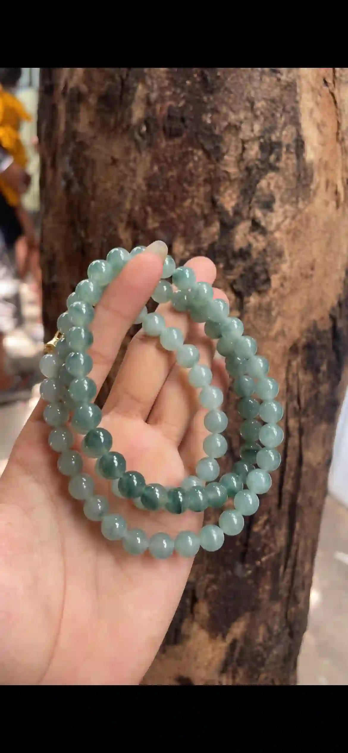  Icy Floating Flower Jadeite Bead Necklace | Myanmar Jadeite reference #8100001