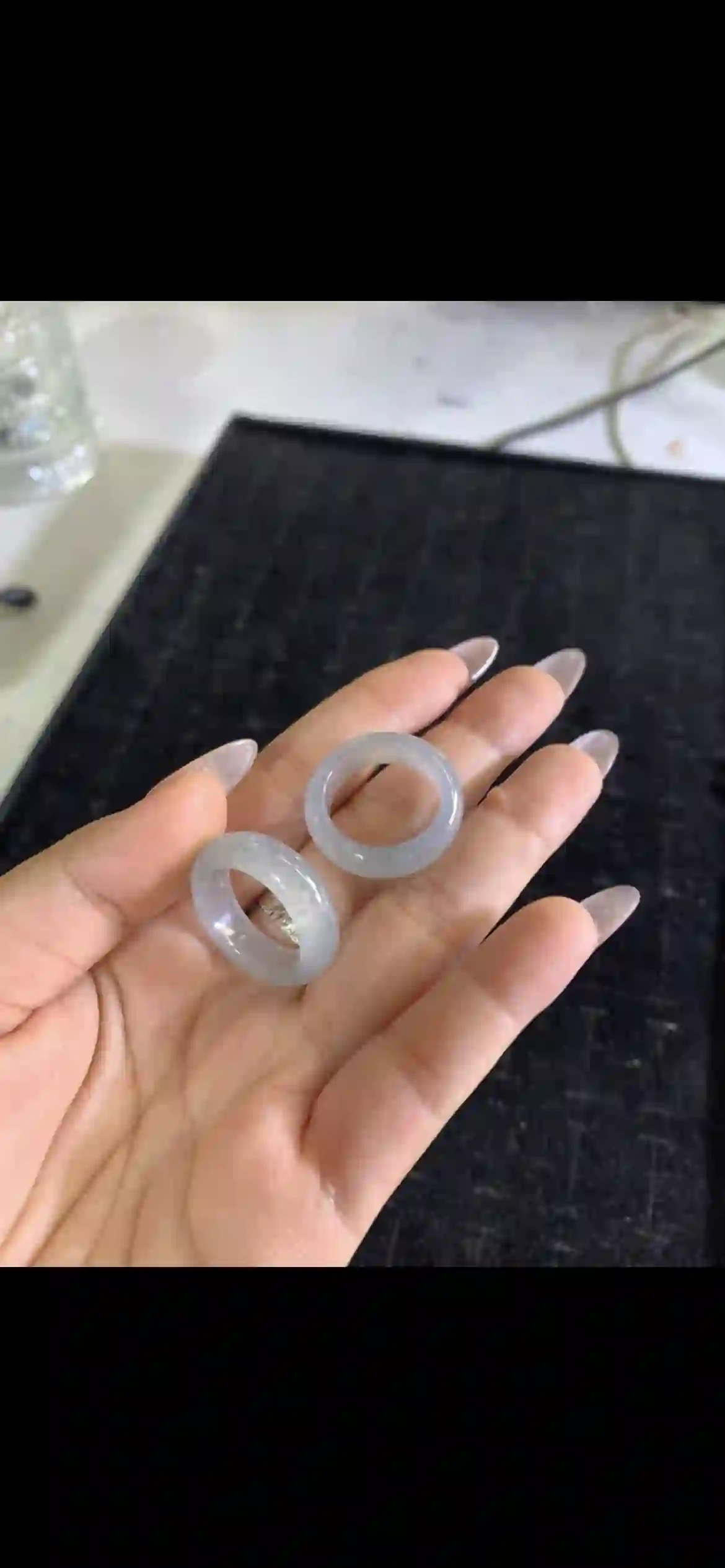 High‑Translucency Icy Jadeite Band Ring, view 2 | Myanmar Jadeite reference #26520001