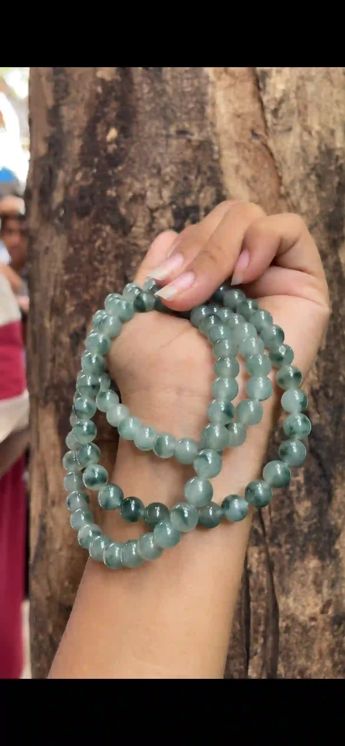 Icy Deep Floating‑Green Jadeite Multi‑Loop Long Strand | Myanmar Jadeite reference #9600002