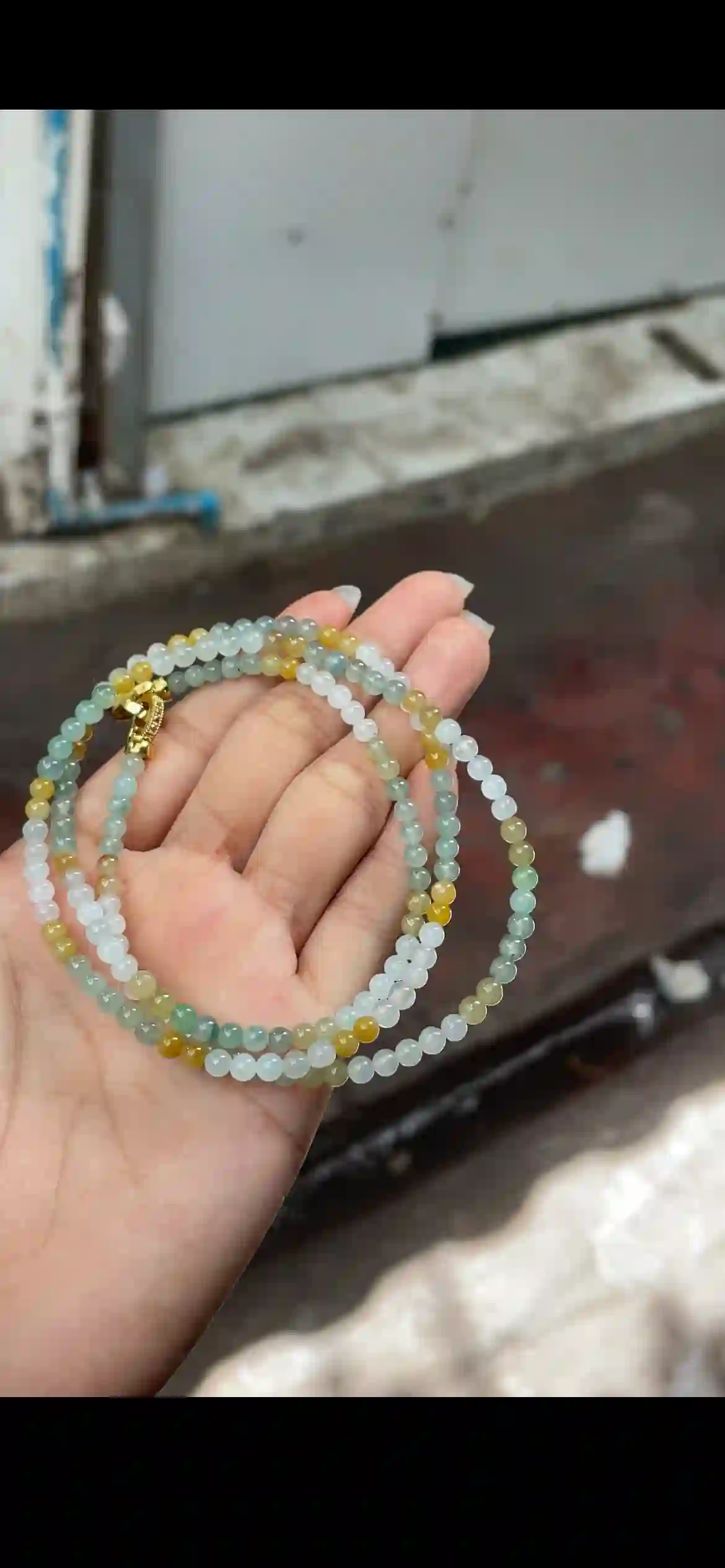 Sunset Multicolor Gradient Jadeite Bead Multi-Strand Jewelry | Myanmar Jadeite reference #16350001
