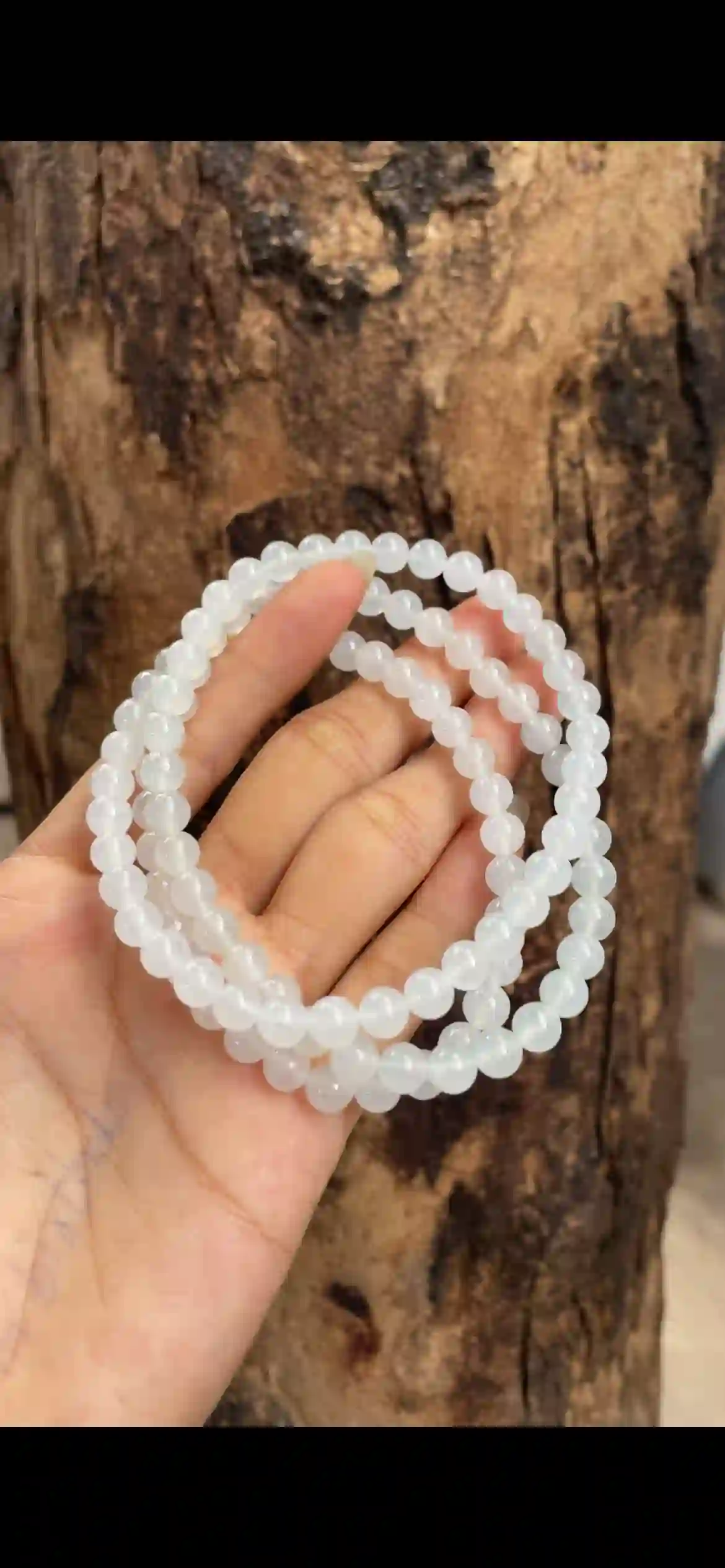   Icy Translucent White Jade Bead Multi-Layer Necklace | Myanmar Jadeite reference #5940002