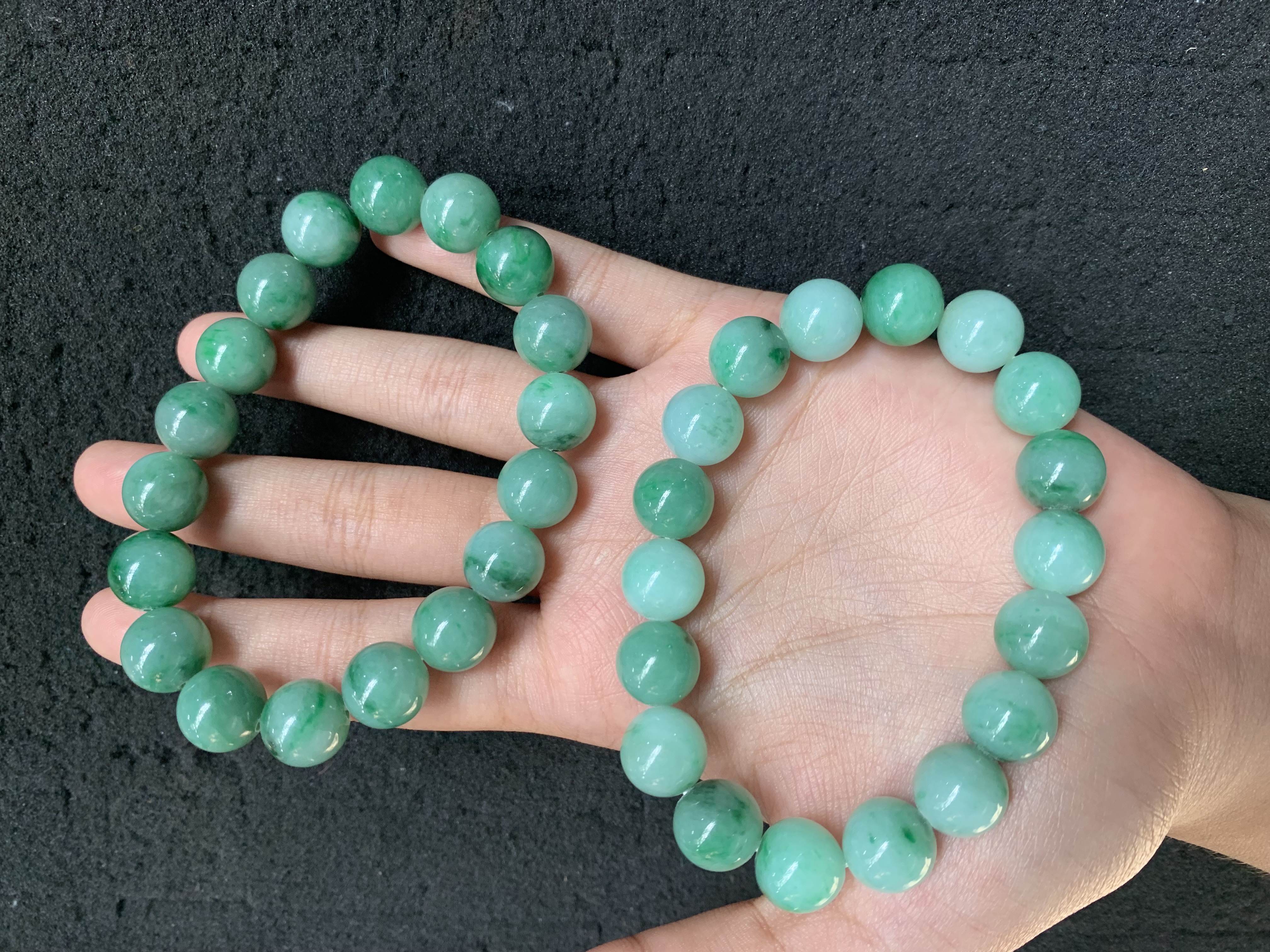 Natural Green Jade Bead Bracelet