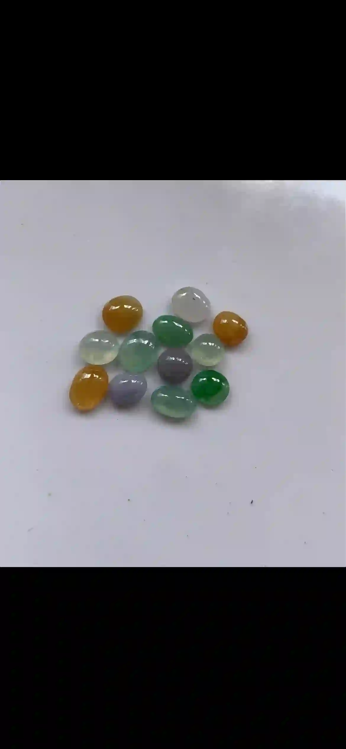 Mixed Color Polished Gemstone Cabochon Set | Myanmar Jadeite reference #24660001
