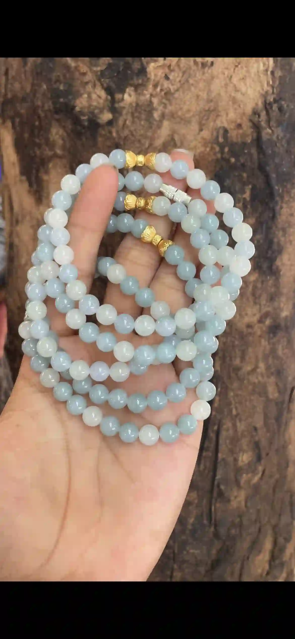  Icy Pale Celadon Gradient Jadeite Multi‑Loop Convertible Strand | Myanmar Jadeite reference #10020001