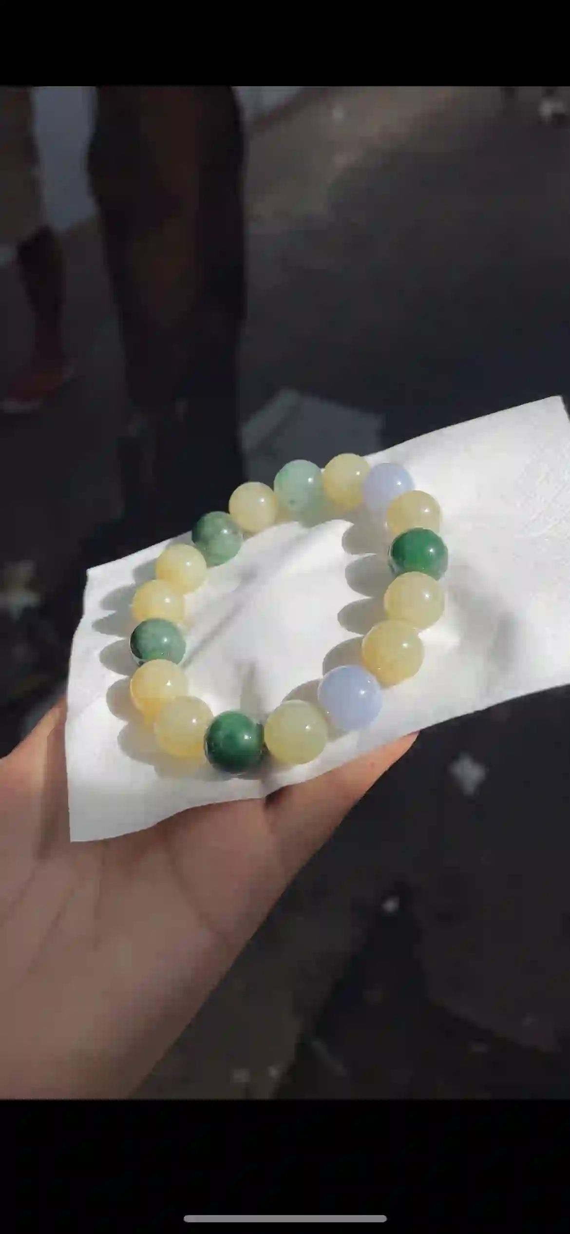 Tri‑Tone Honey‑Yellow, Emerald‑Green & Lavender Jade Bracelet | Myanmar Jadeite reference #14310001