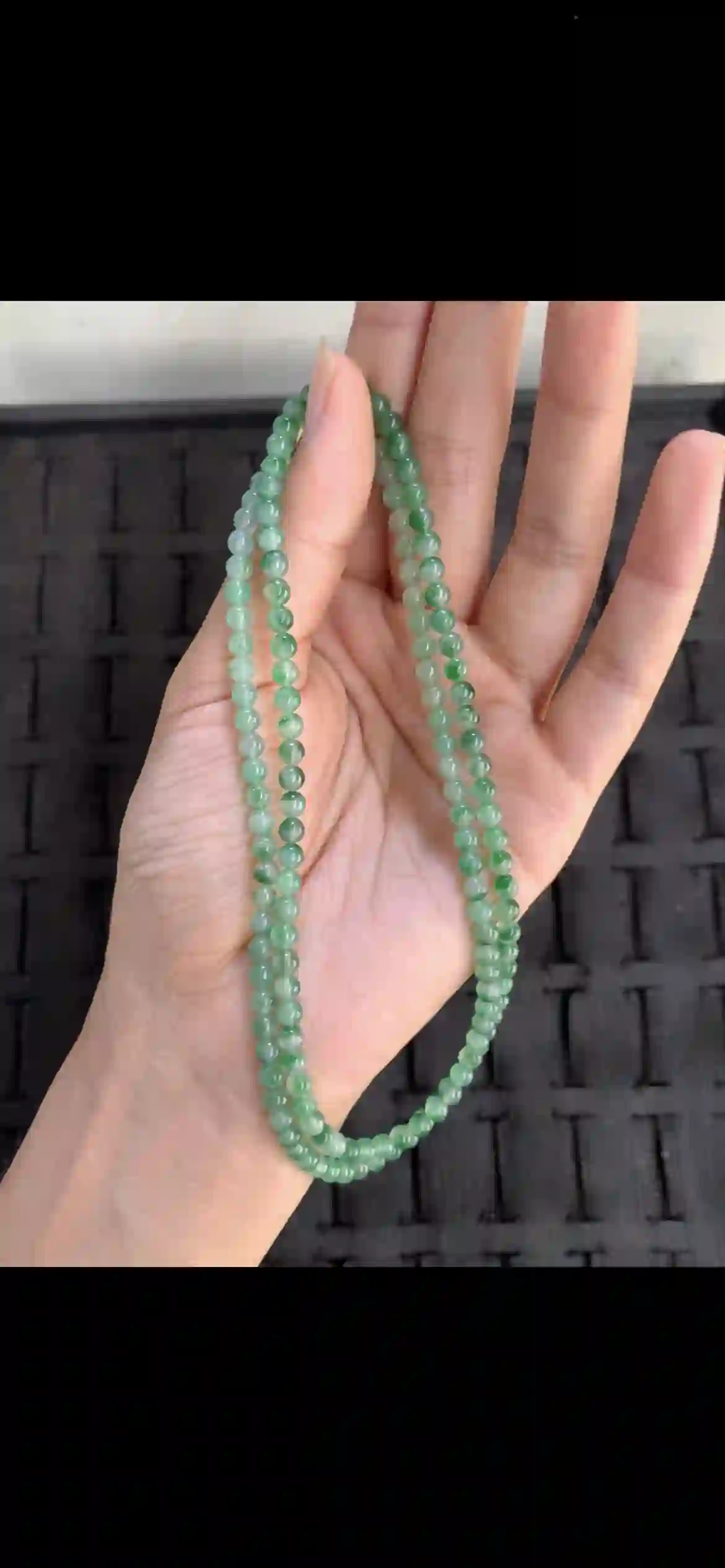Icy Translucent Green Jadeite Bead Necklace & Multi-Wrap Bracelet | Myanmar Jadeite reference #13320001