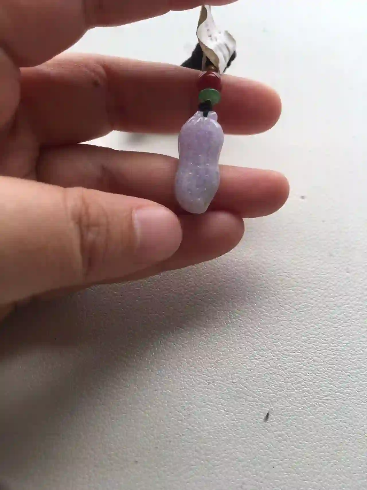   Natural Lavender Jade Peanut Pendant | Myanmar Jadeite reference #2040004