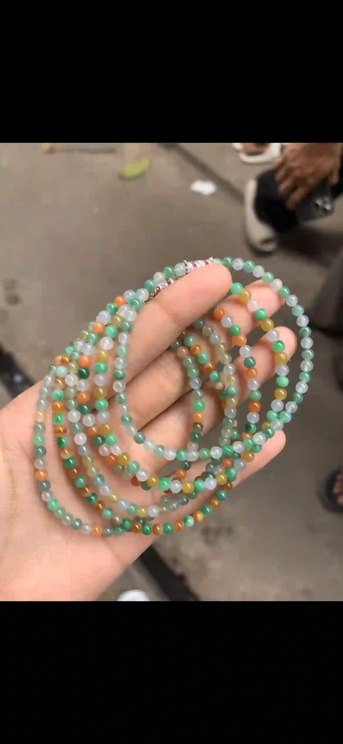 Vibrant Multicolor Icy Jadeite Multi‑Loop Bead Strand | Myanmar Jadeite reference #9090001