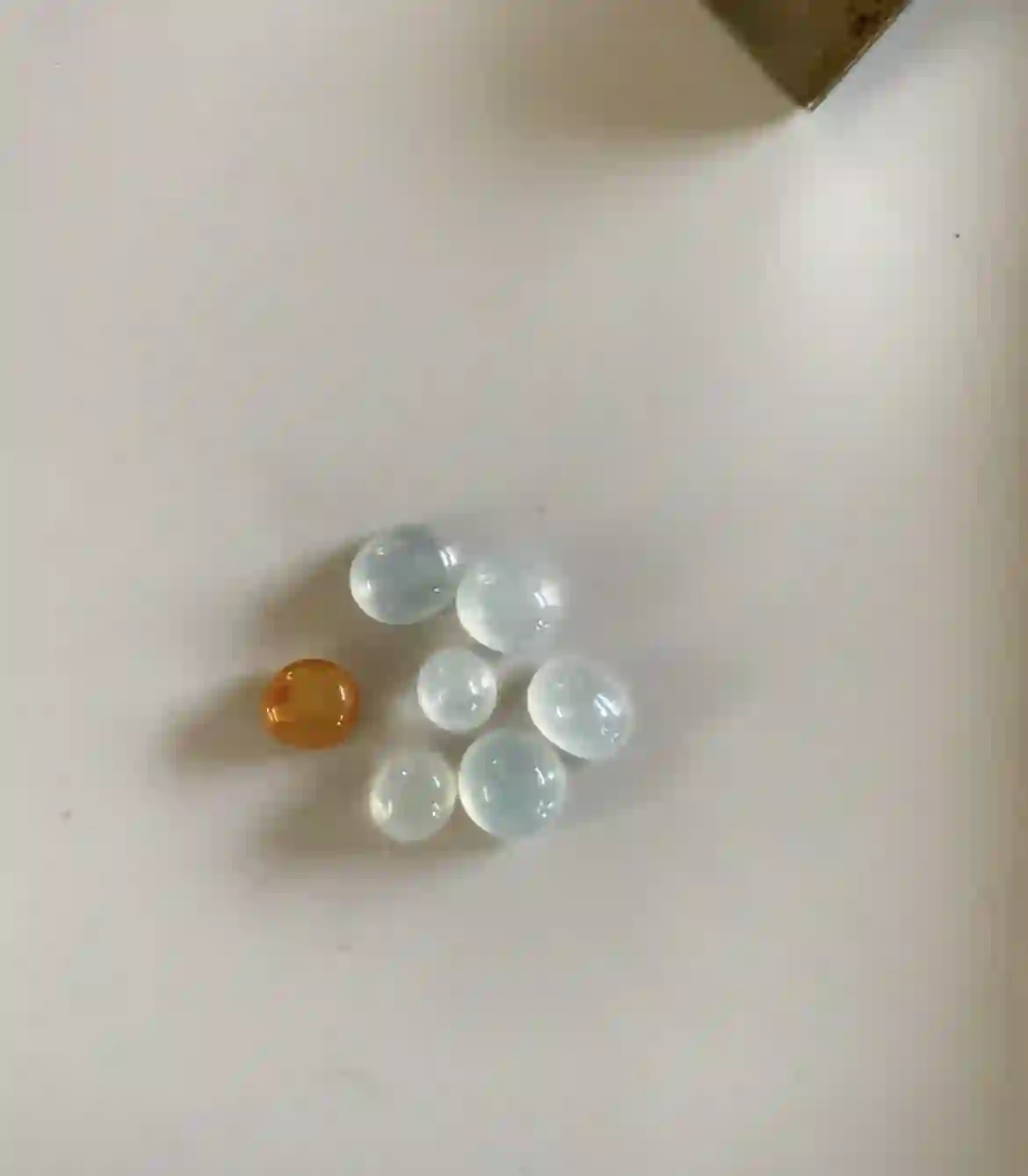  Icy Blue-White & Warm Yellow Jadeite Cabochon Collection | Myanmar Jadeite reference #4020002