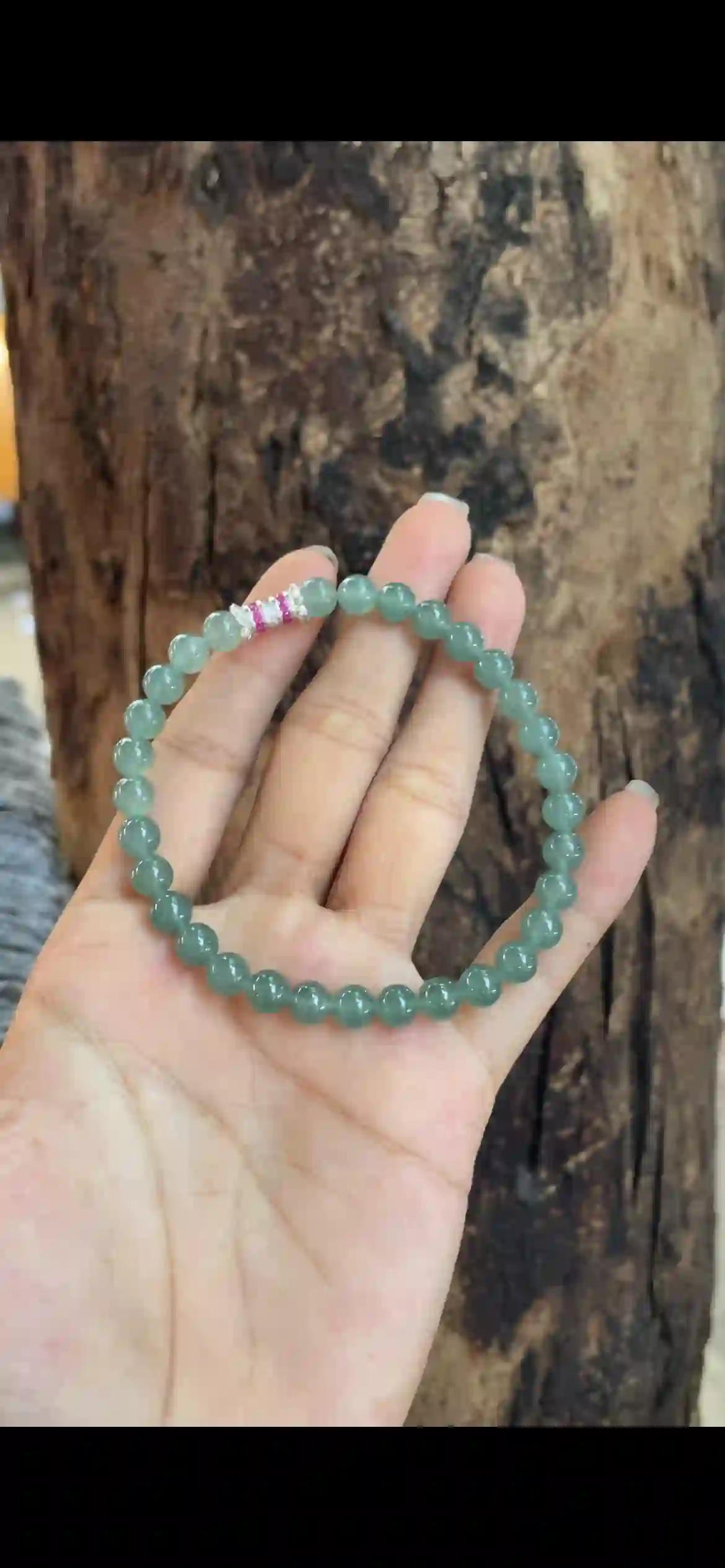Icy Uniform Olive‑Green Jadeite Dainty Bead Bracelet | Myanmar Jadeite reference #10020002