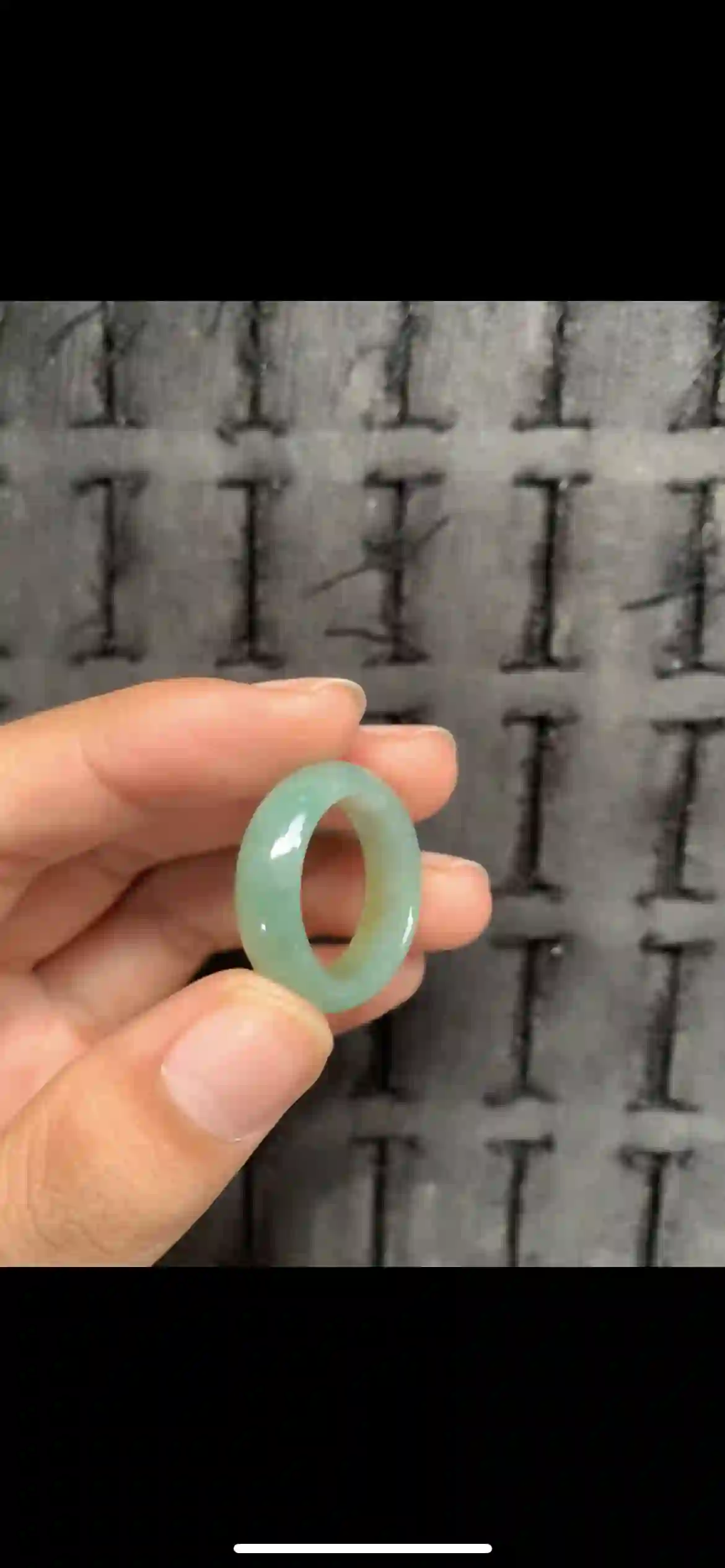 Natural Pale Green Jadeite Band Ring — Smooth Polished Hoop, view 2 | Myanmar Jadeite reference #20100001